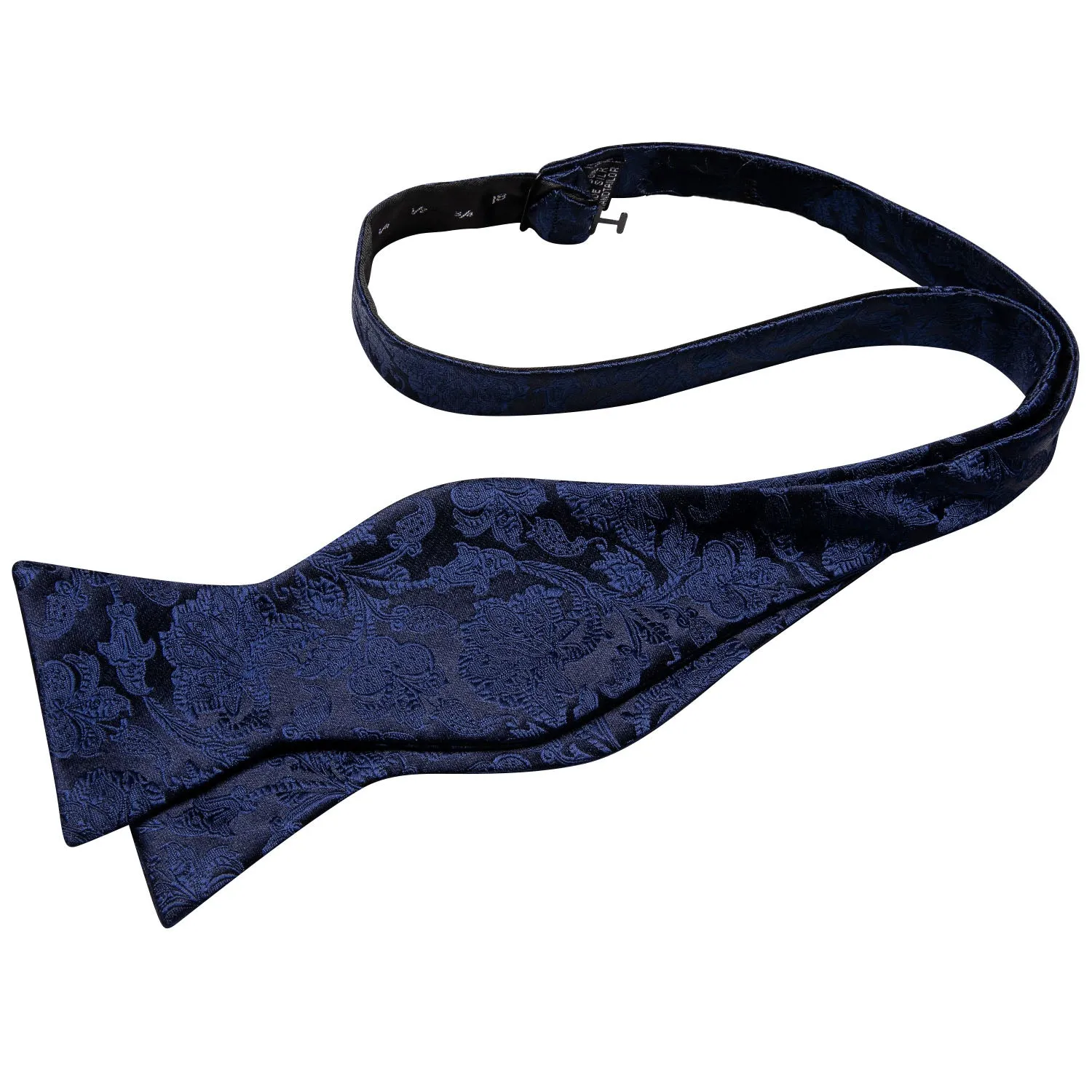 Ties2you Navy Blue Floral Bowtie Self-tie Formal Bow Tie Pocket Square Cufflinks Set sold by Ties2You product image thumbnail 4