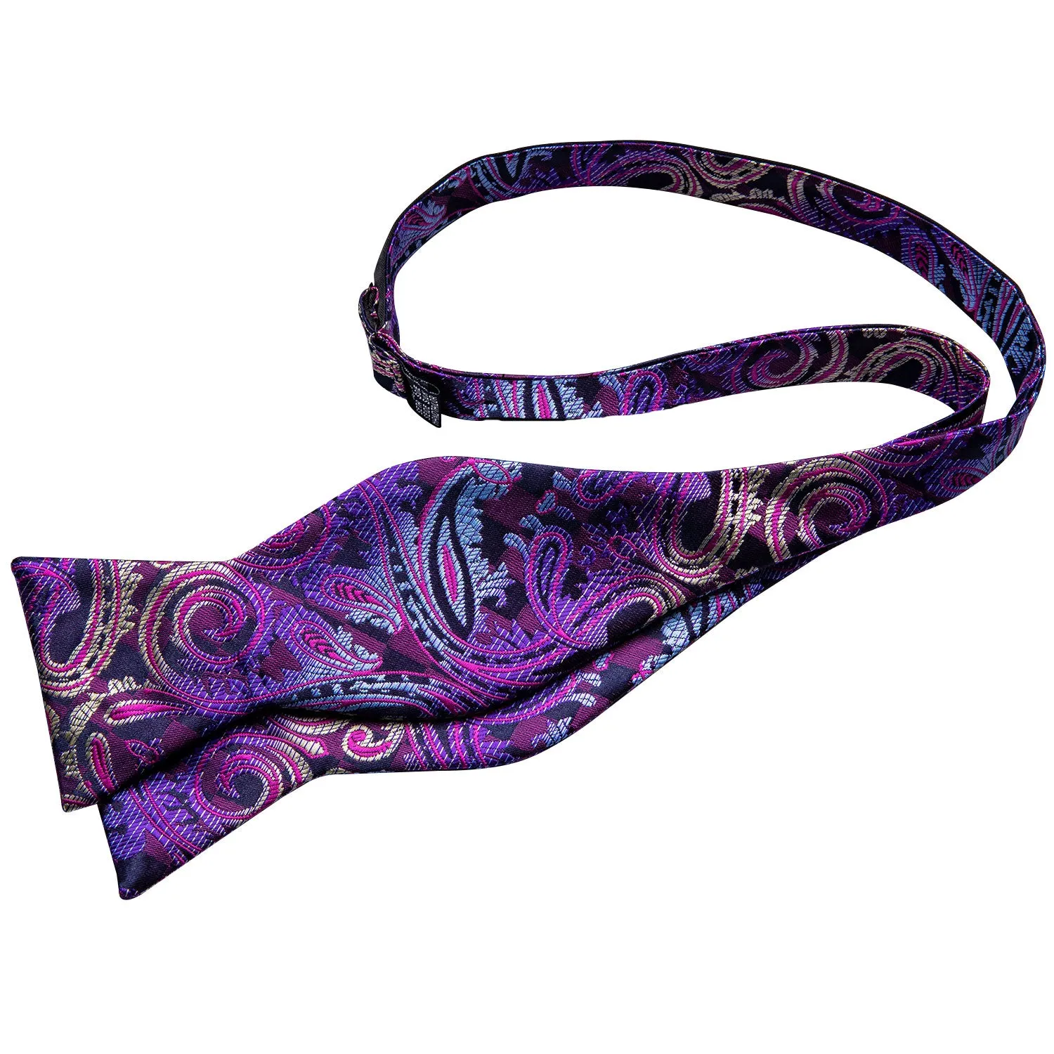Ties2you Paisley Purple Bow Ties Self-tie Bowtie Pocket Square Cufflinks Set sold by Ties2You product image thumbnail 4