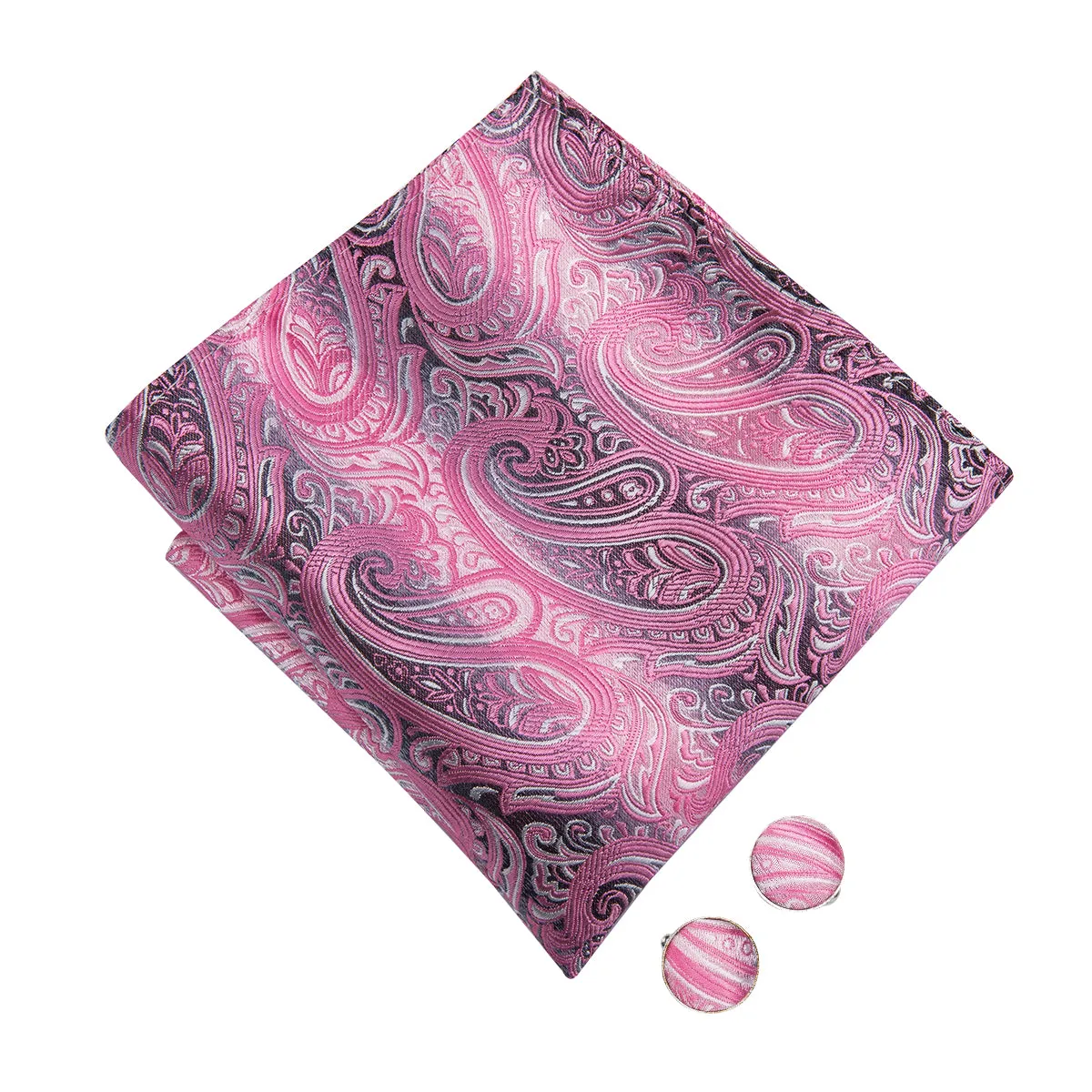 Ties2you Floral Pink Bowtie Pre-tied Party Tuxedo Bow Tie Pocket Square Cufflinks Set sold by Ties2You product image thumbnail 4