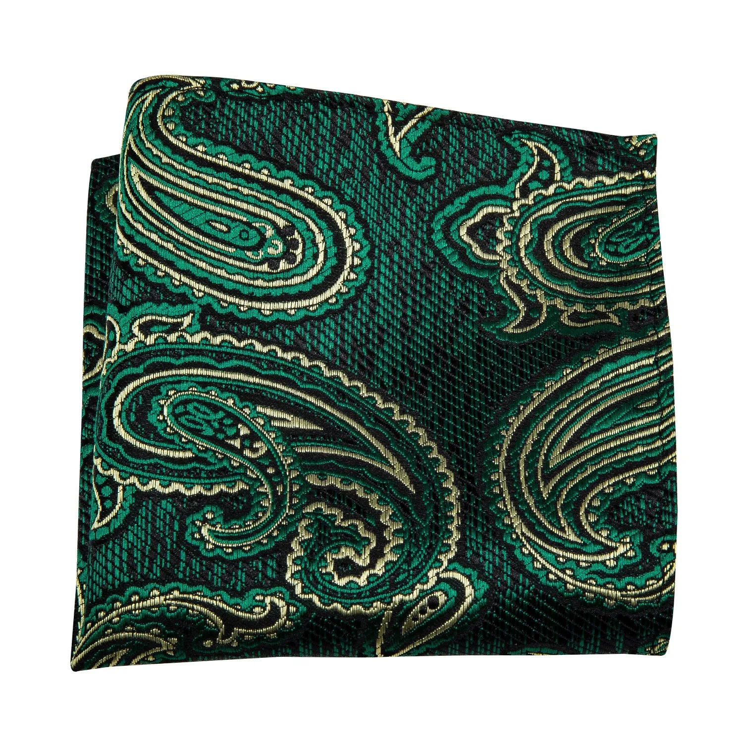 Ties2you Green Pre-tied Bowtie Paisley Wedding Bow Tie Handkerchief Cufflinks Set sold by Ties2You product image thumbnail 4