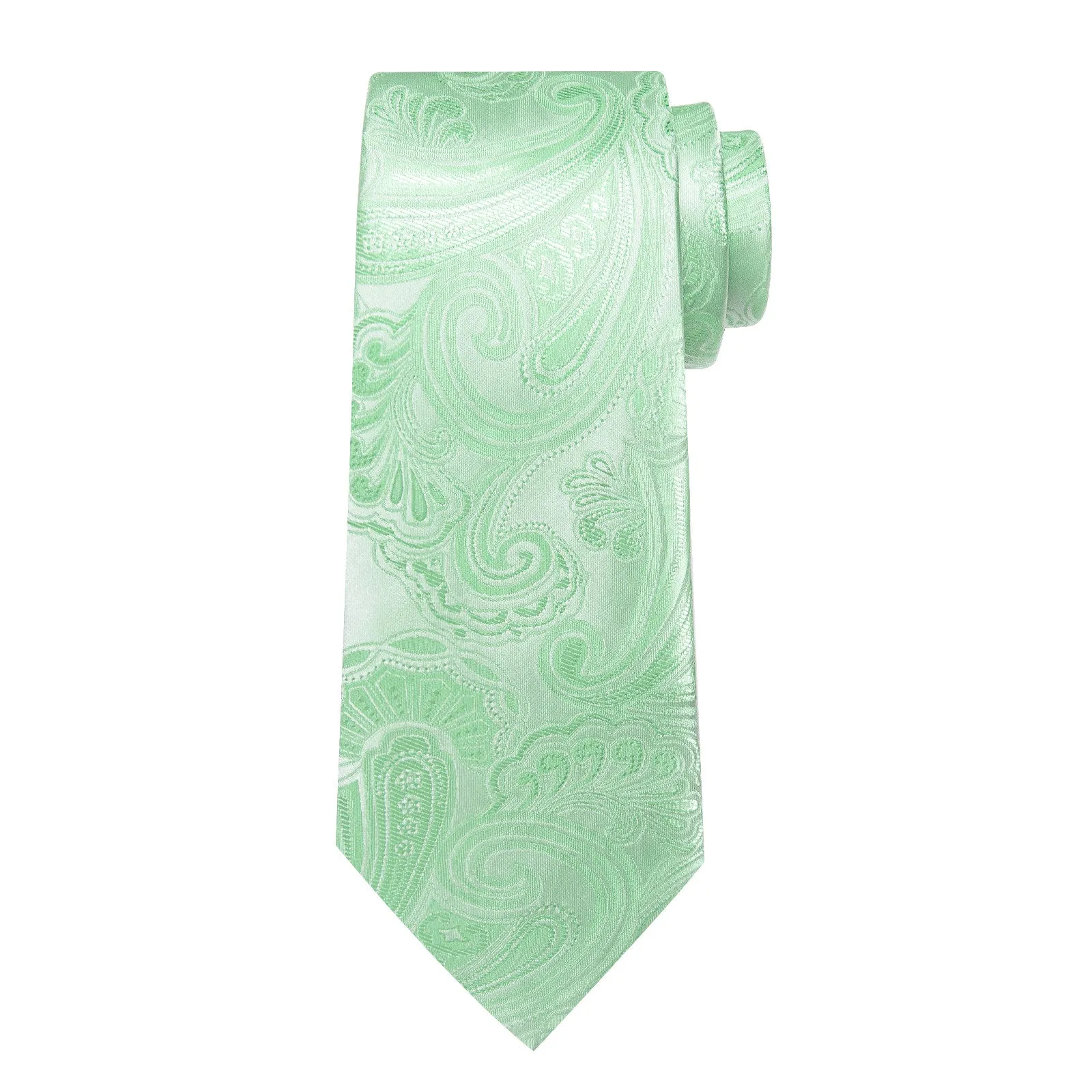 Ties2you Mint Paisley Necktie Mens Slik Wedding Tie Handkerchief Cufflinks Set sold by Ties2You product image thumbnail 4