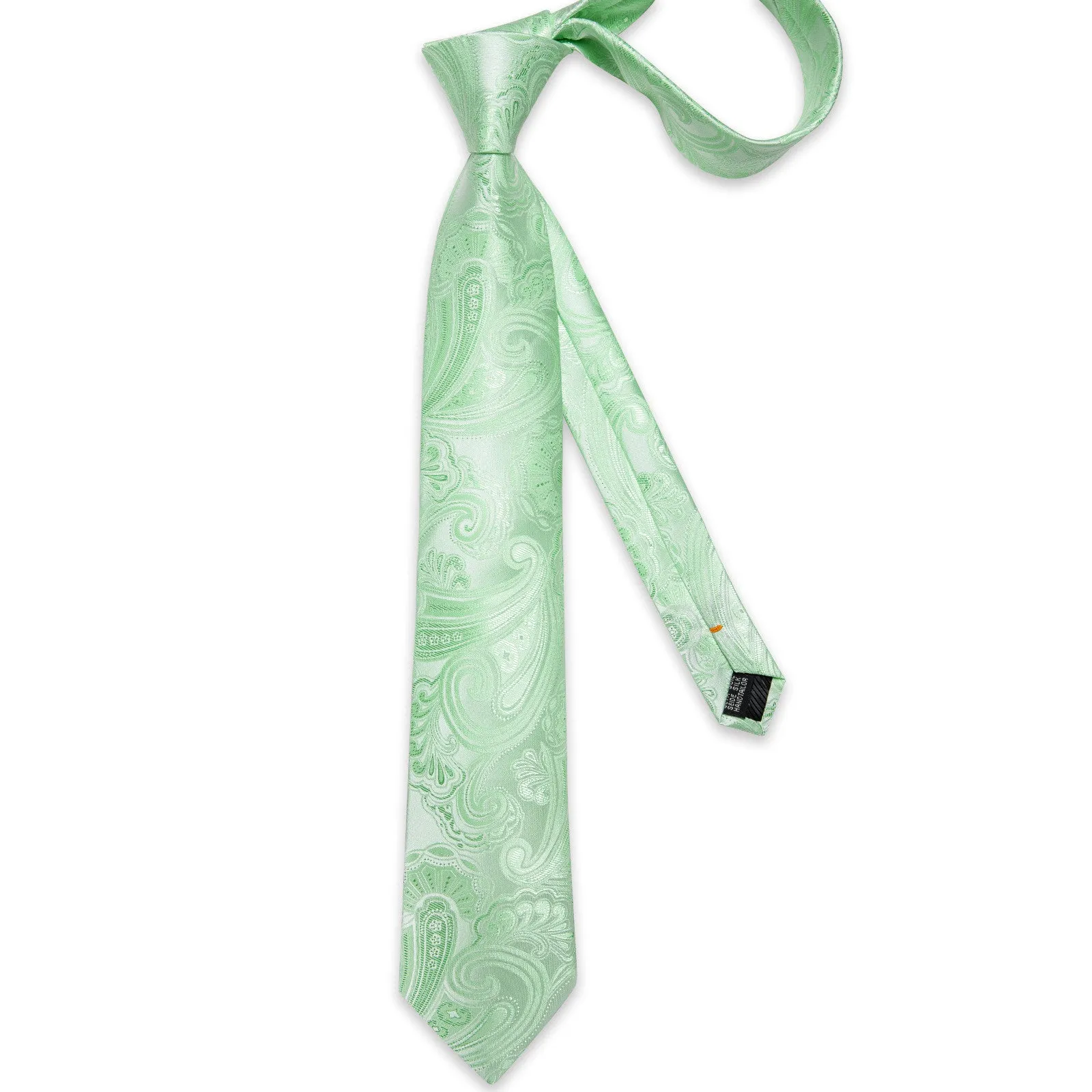 Ties2you Mint Paisley Necktie Mens Slik Wedding Tie Handkerchief Cufflinks Set sold by Ties2You product image thumbnail 3