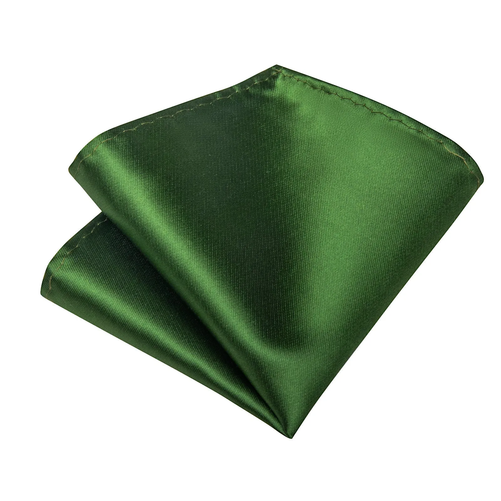 ForestGreen Solid Silk Men's Necktie Pocket Square Cufflinks Set sold by Ties2You product image thumbnail 5