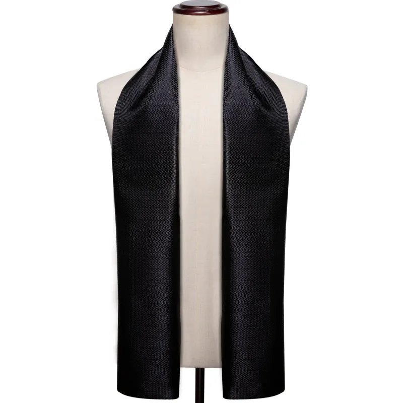 Ties2you Men's Black Tie Scarf Novelty Sold Silk Scarf Business Casual sold by Ties2You