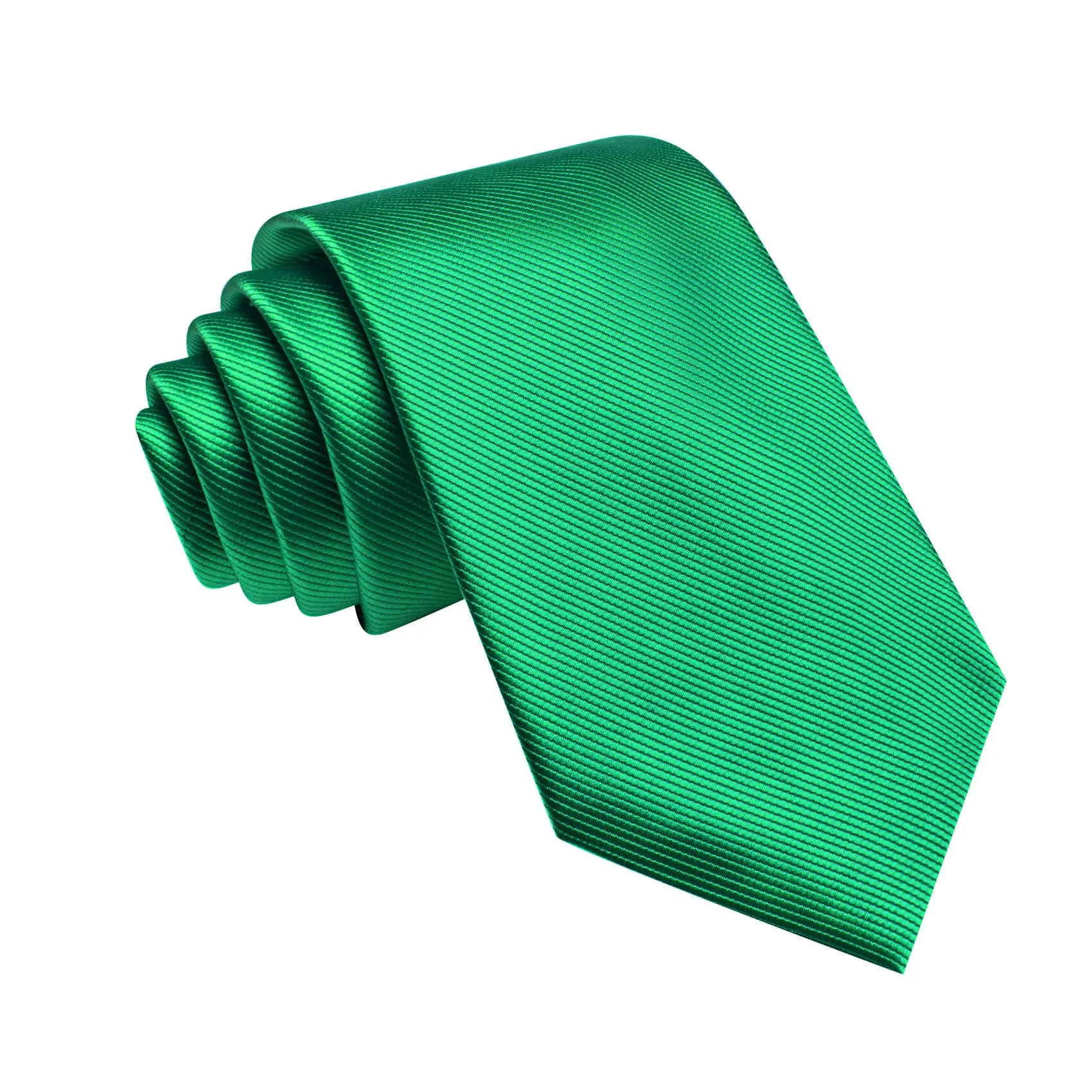 Ties2you Solid Silk Tie Emerald Green Silk Tie Pocket Square Cufflinks Set sold by Ties2You product image thumbnail 3