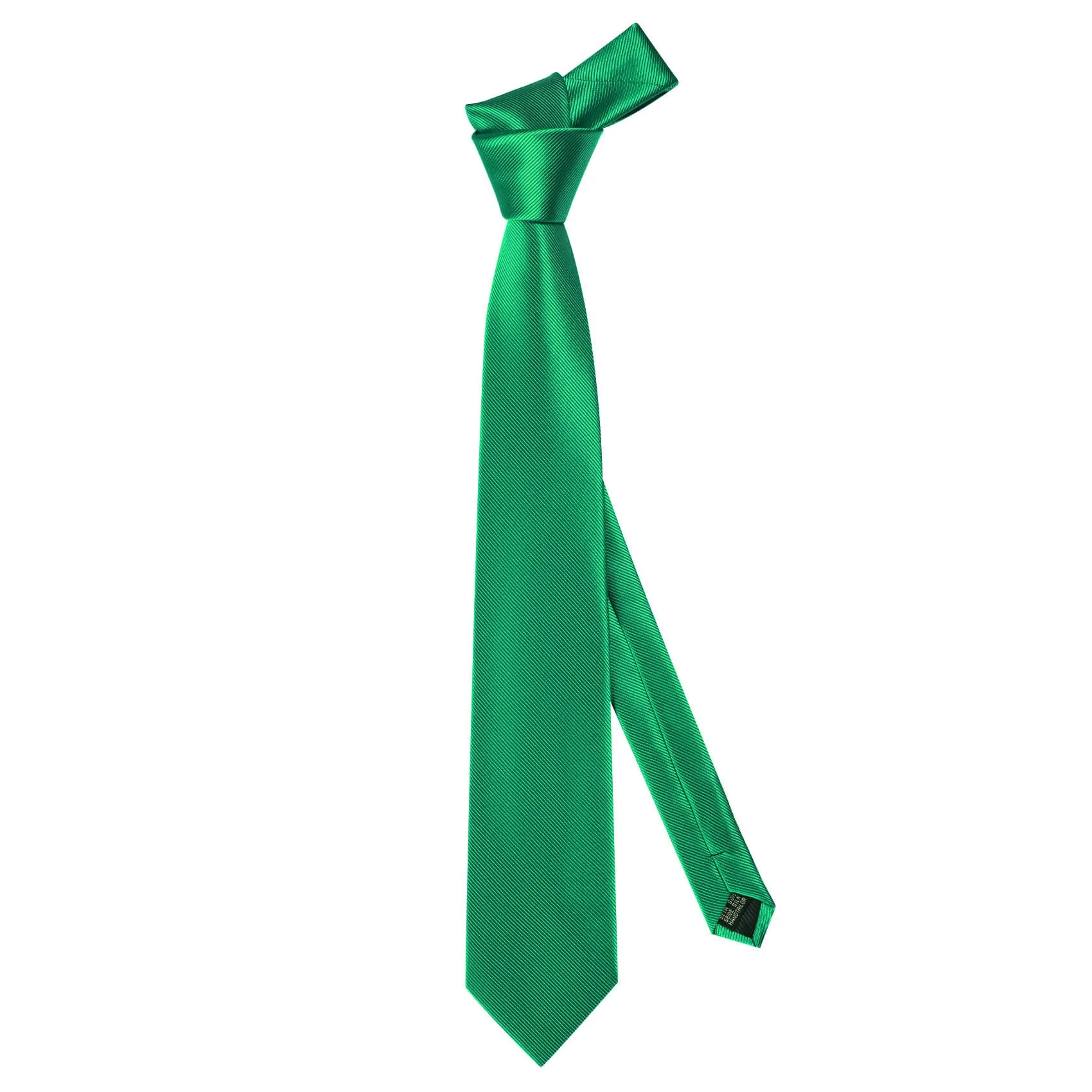 Ties2you Solid Silk Tie Emerald Green Silk Tie Pocket Square Cufflinks Set sold by Ties2You product image thumbnail 4