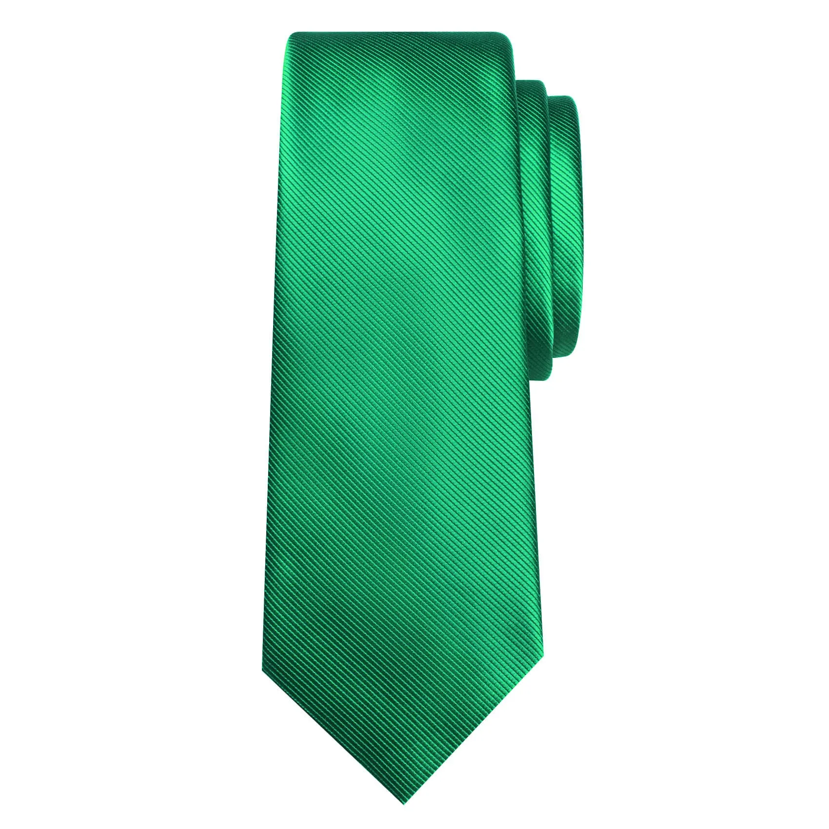 Ties2you Solid Silk Tie Emerald Green Silk Tie Pocket Square Cufflinks Set sold by Ties2You product image thumbnail 2