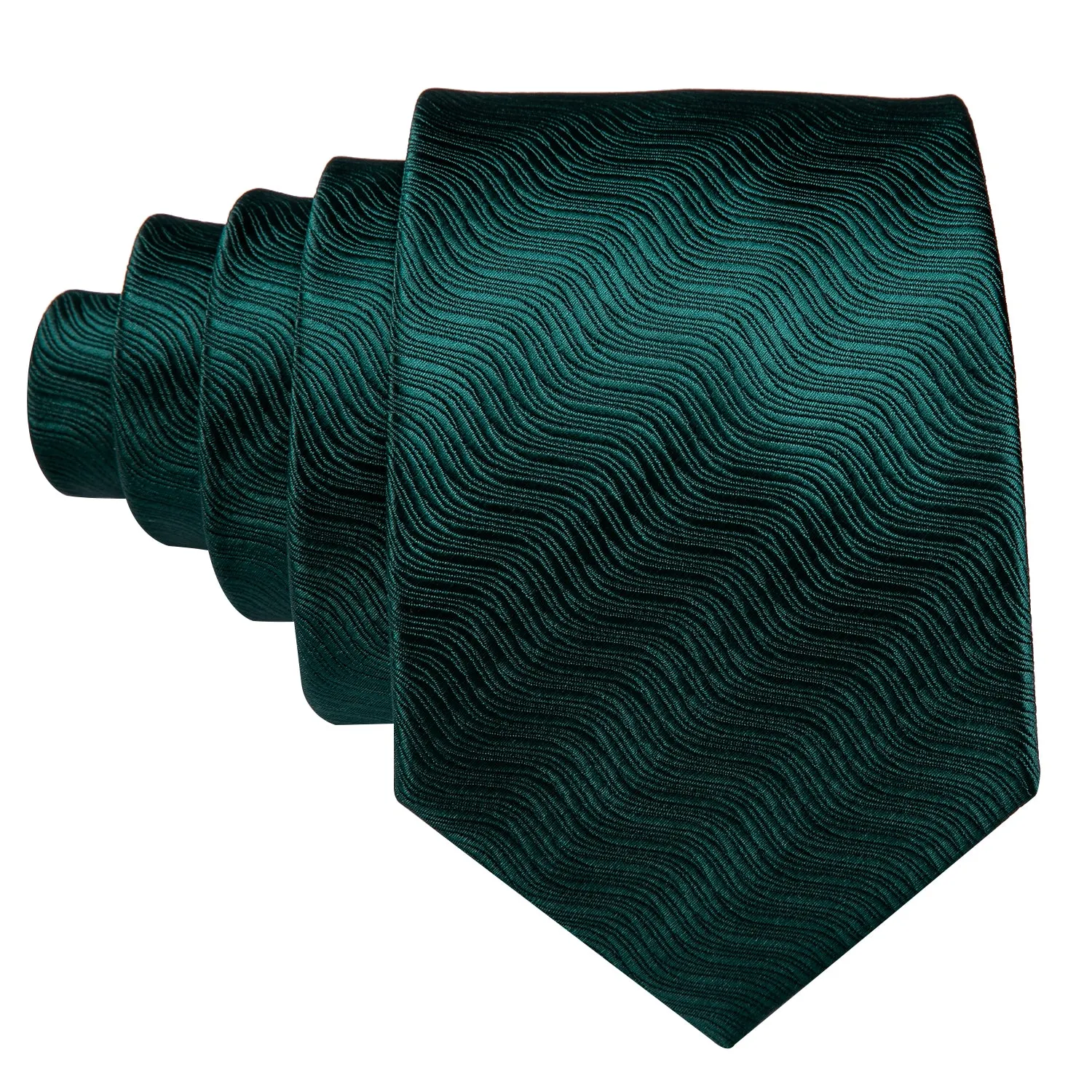 Dark Green Striped Men's Tie Pocket Square Cufflinks Set sold by Ties2You product image thumbnail 4