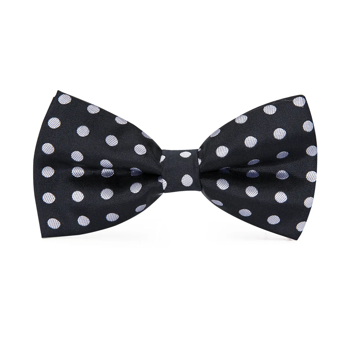 Classic Black White Polka Dot Pre-tied Bow Tie Hanky Cufflinks Set sold by Ties2You product image thumbnail 3