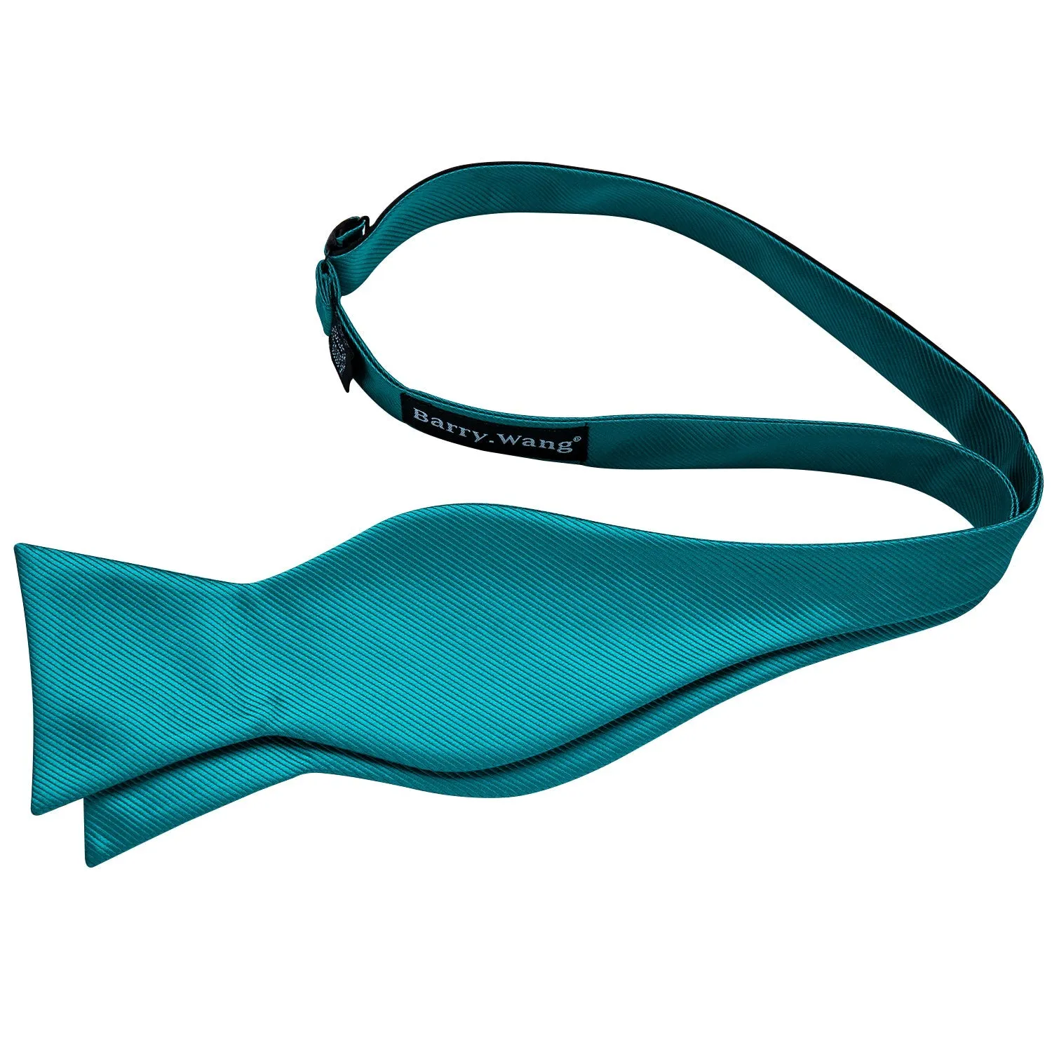 Blue Solid Self-tied Bow Tie Hanky Cufflinks Set sold by Ties2You product image thumbnail 4