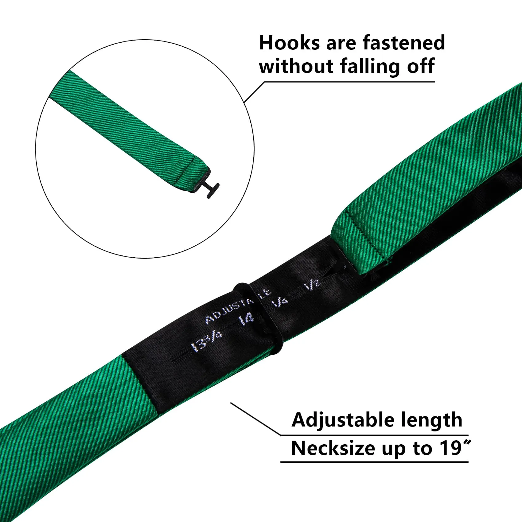 Ties2you Self Tie Bow Ties Emerald Green Striped Silk Mens Tuxedo Bow Tie Business sold by Ties2You product image thumbnail 5