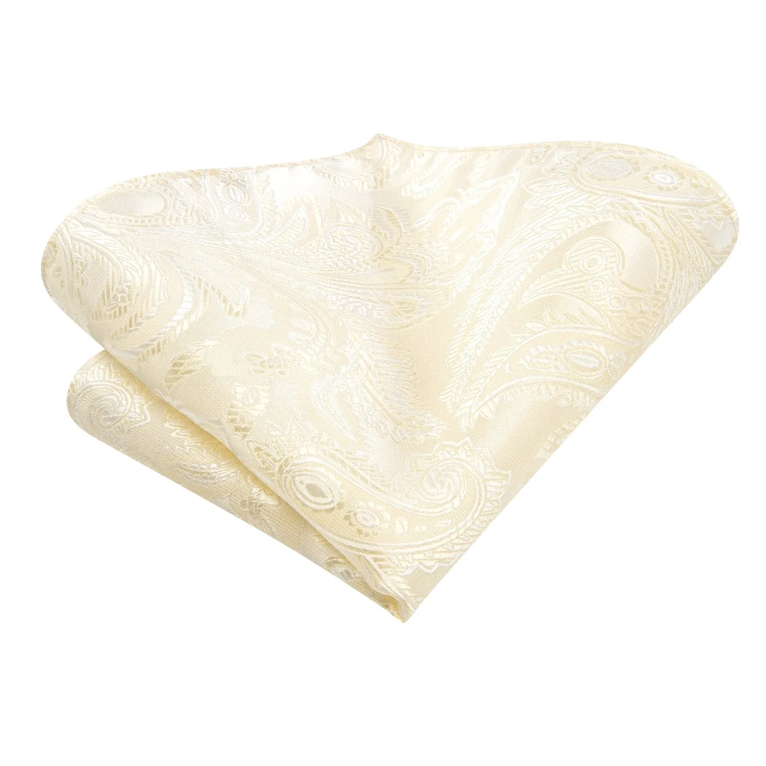 Linen White Paisley Men's 63 Inches Extra Length Tie Handkerchief Cufflinks Set sold by Ties2You product image thumbnail 4