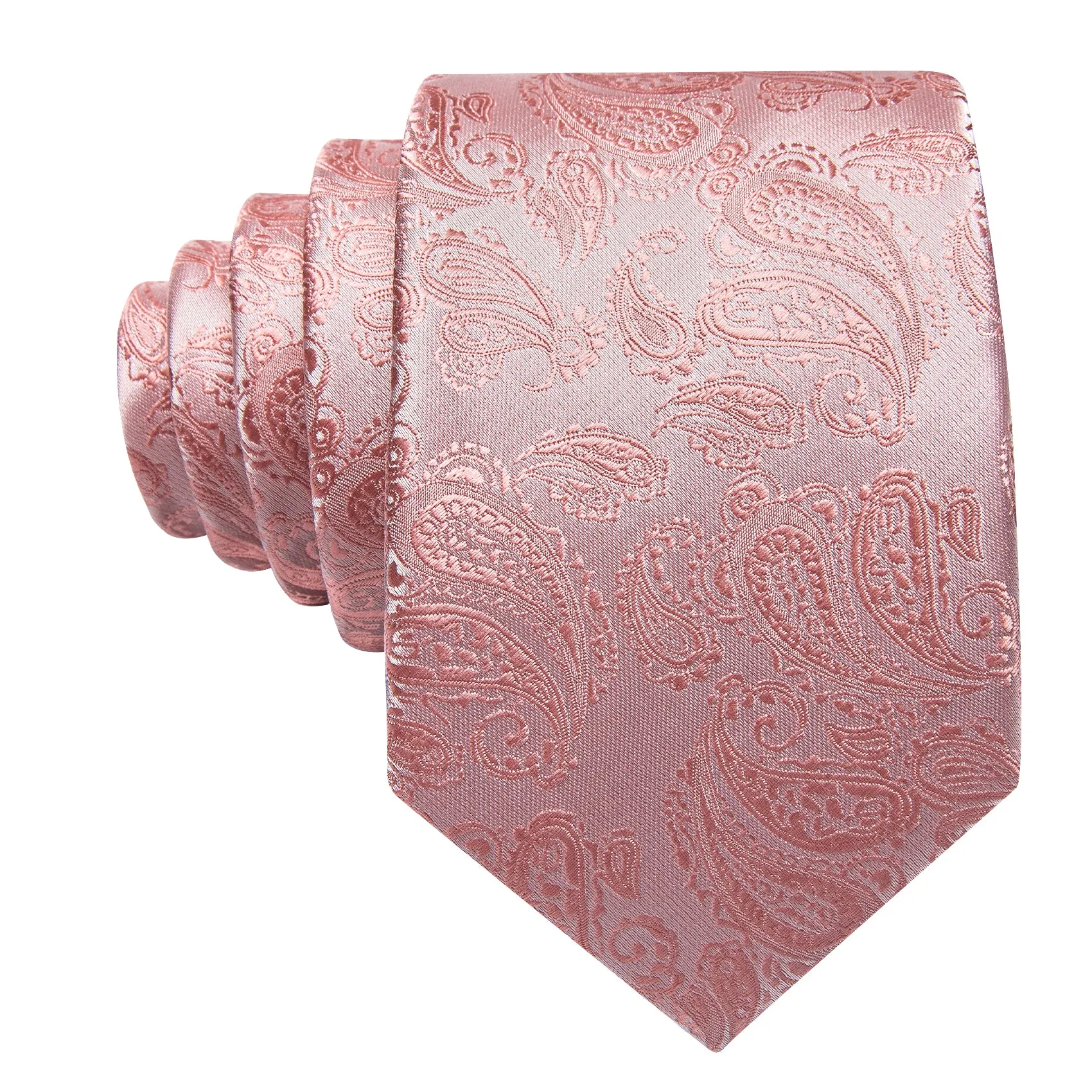 Pink Paisley Men's 63 Inches Extra Length Tie Pocket Square Cufflinks Set sold by Ties2You product image thumbnail 2