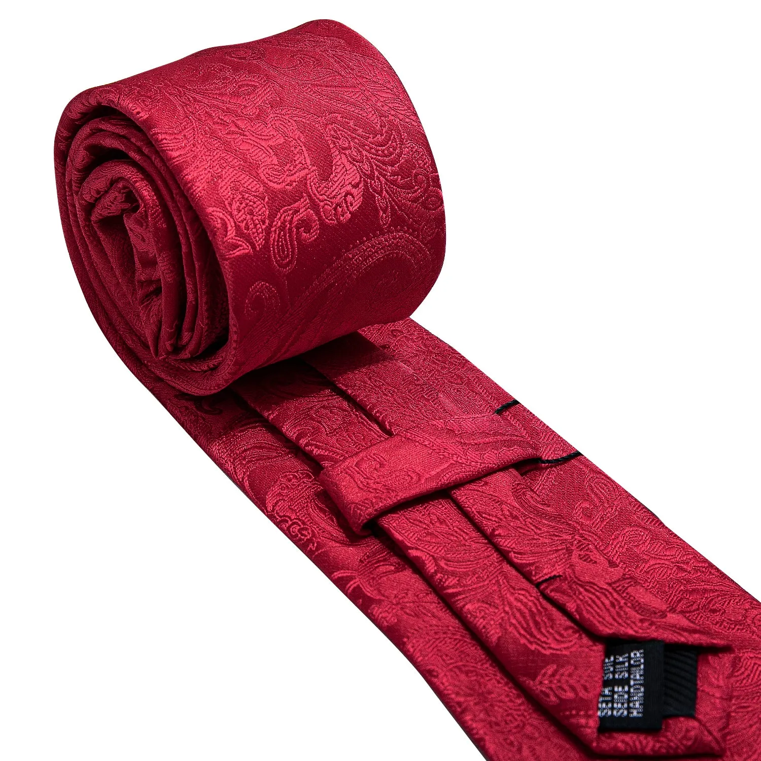 Classic Red Floral Mens Tie Pocket Square Cufflinks Set sold by Ties2You product image thumbnail 4