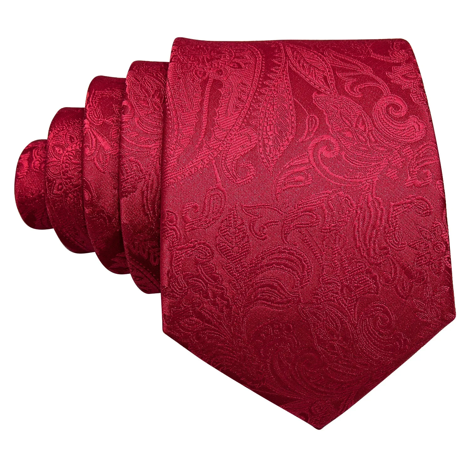Classic Red Floral Mens Tie Pocket Square Cufflinks Set sold by Ties2You product image thumbnail 2