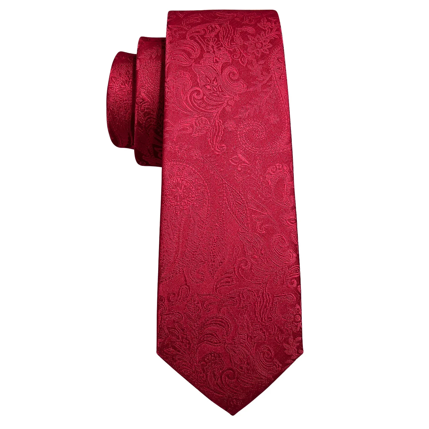 Classic Red Floral Mens Tie Pocket Square Cufflinks Set sold by Ties2You product image thumbnail 3