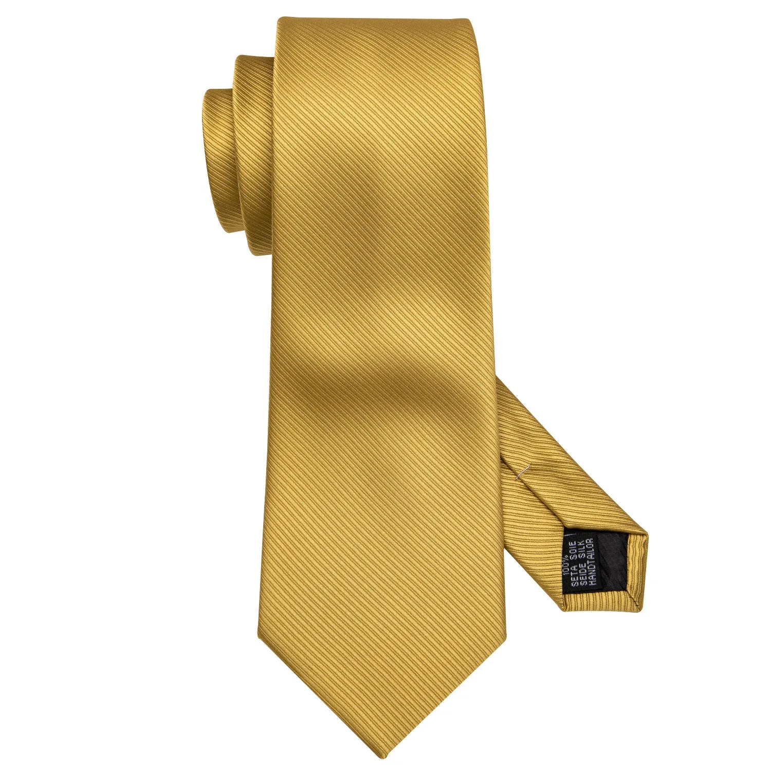Khaki Striped Silk Men's Tie Handkerchief Cufflinks Set sold by Ties2You product image thumbnail 5