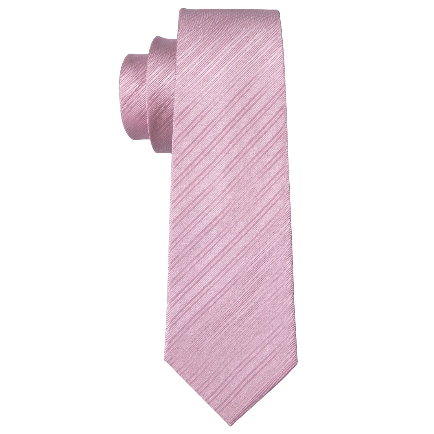 Silver Pink Striped Silk Men's Tie Hanky Cufflinks Set sold by Ties2You product image thumbnail 4