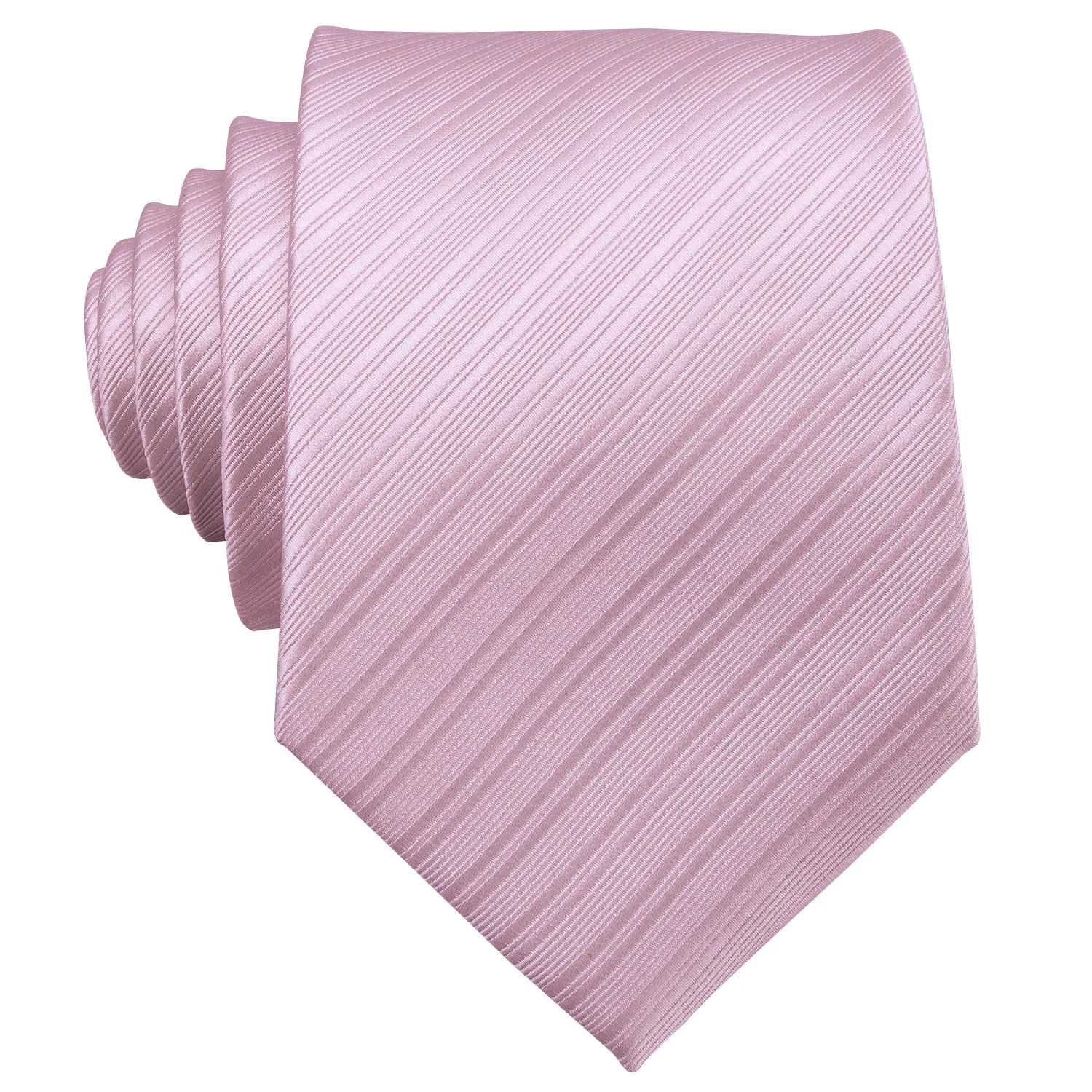 Silver Pink Striped Silk Men's Tie Hanky Cufflinks Set sold by Ties2You product image thumbnail 5