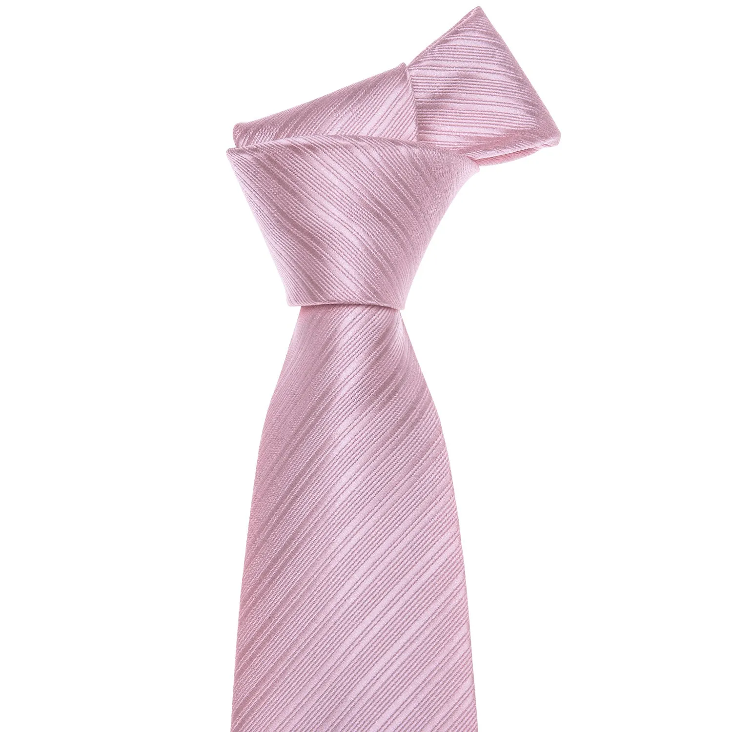 Silver Pink Striped Silk Men's Tie Hanky Cufflinks Set sold by Ties2You product image thumbnail 3