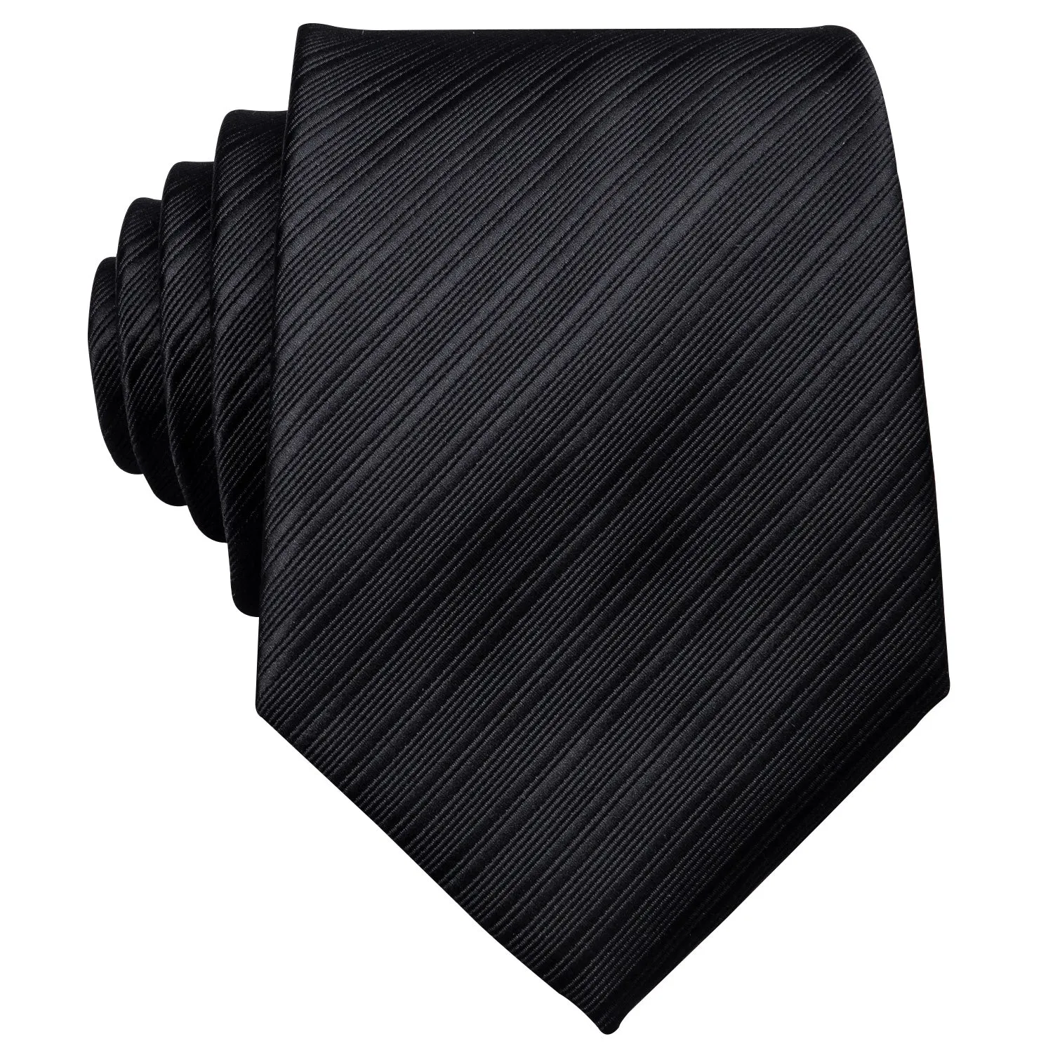 Black Striped Silk Men's Tie Hanky Cufflinks Set sold by Ties2You product image thumbnail 5