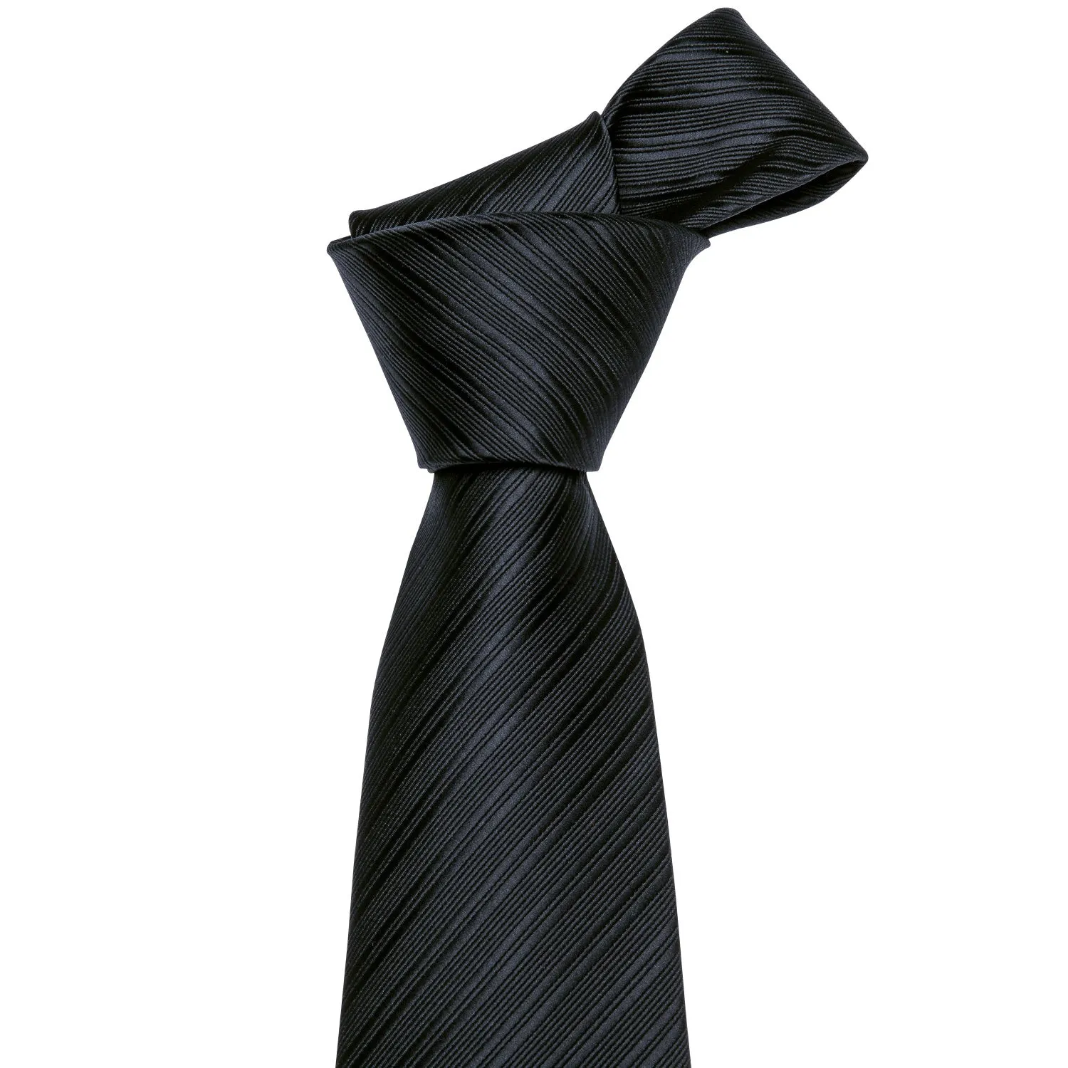 Black Striped Silk Men's Tie Hanky Cufflinks Set sold by Ties2You product image thumbnail 3