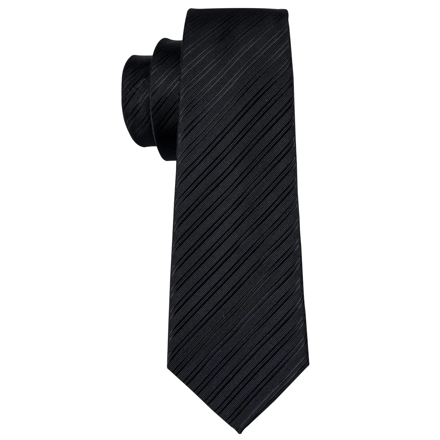Black Striped Silk Men's Tie Hanky Cufflinks Set sold by Ties2You product image thumbnail 4