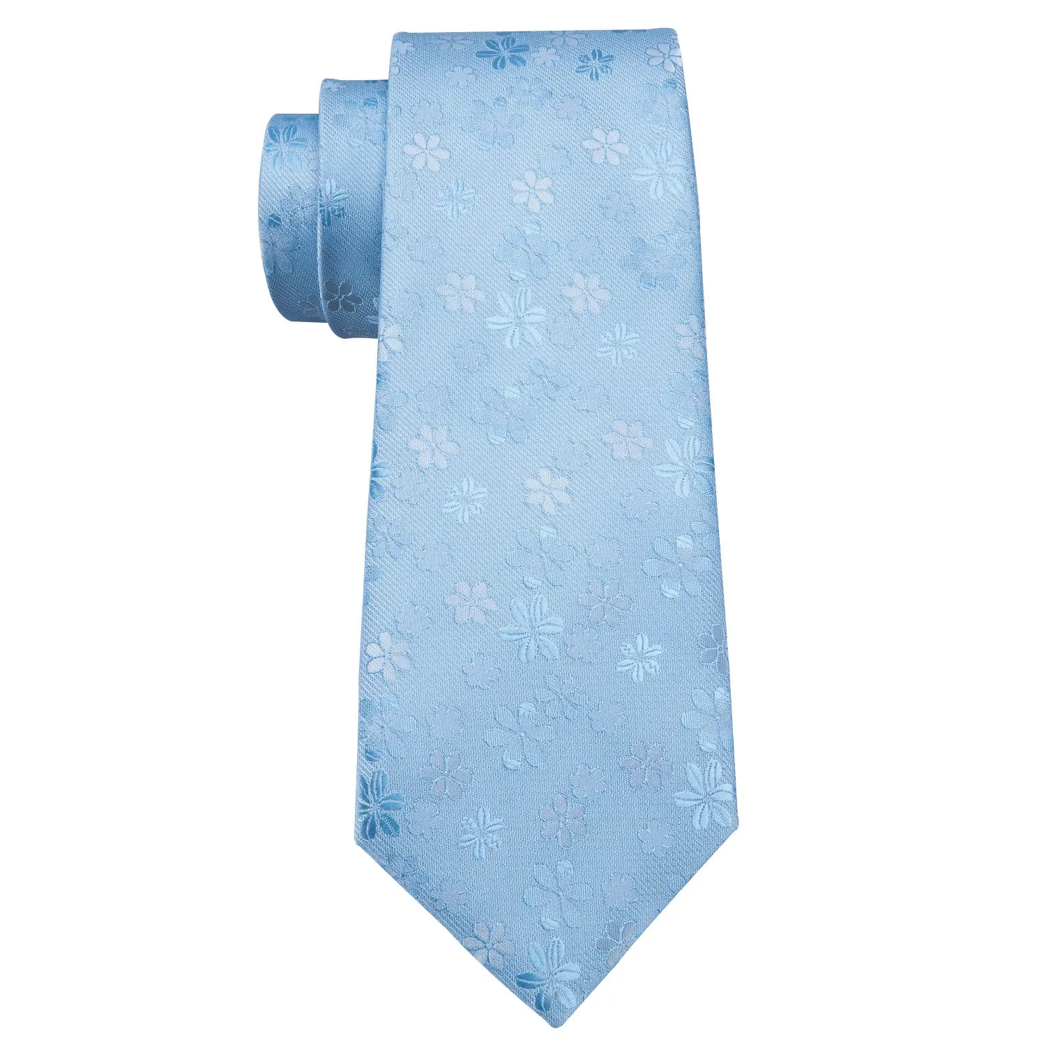 Skyblue Floral Tie Hanky Cufflinks Set sold by Ties2You product image thumbnail 3