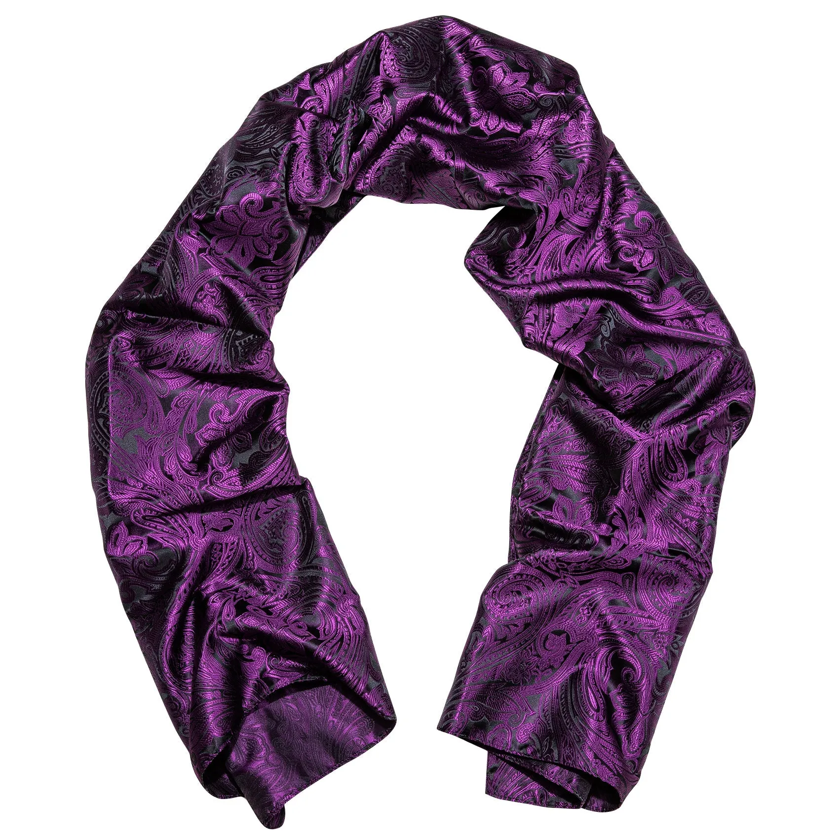 Black Purple Paisley Men's Silk Scarf Necktie Set sold by Ties2You product image thumbnail 4
