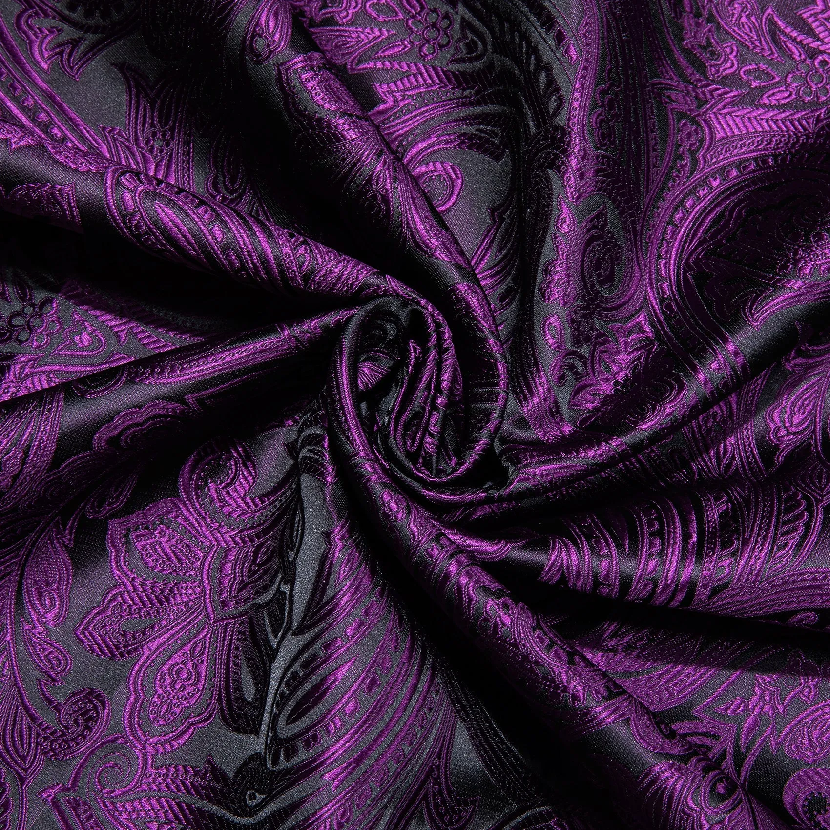 Black Purple Paisley Men's Silk Scarf Necktie Set sold by Ties2You product image thumbnail 5