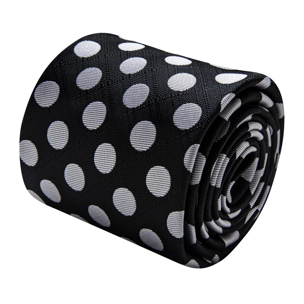 Ties2you Black Tie Grey Dots Men's Necktie Handkerchief Cufflinks Set sold by Ties2You product image thumbnail 3