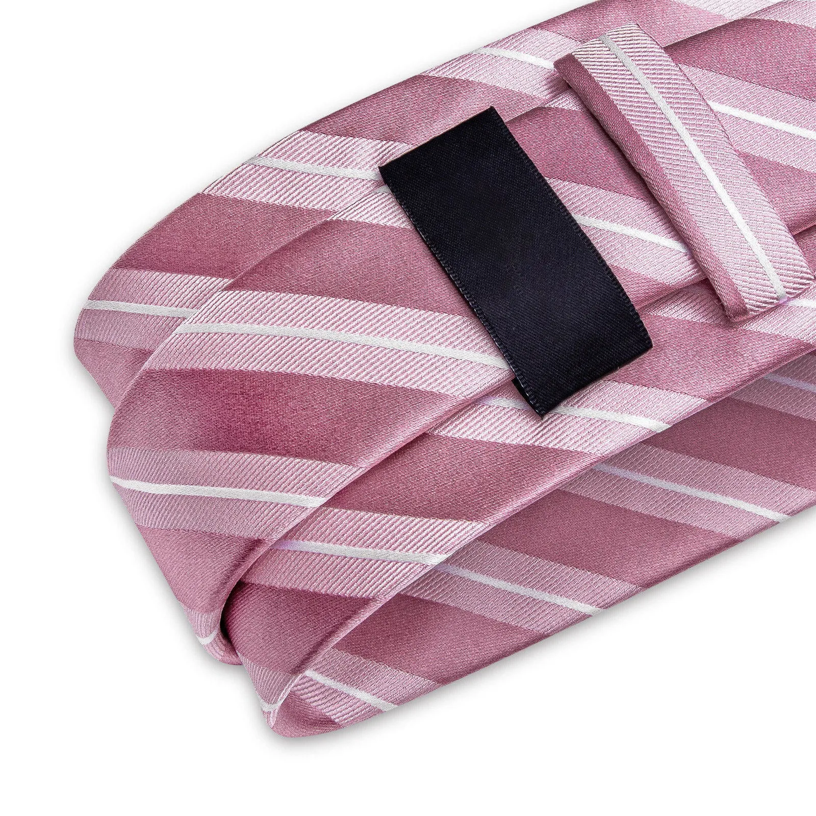 Ties2you Striped Necktie Rose Pink Mens Silk Tie Pocket Square Cufflinks Set sold by Ties2You product image thumbnail 5