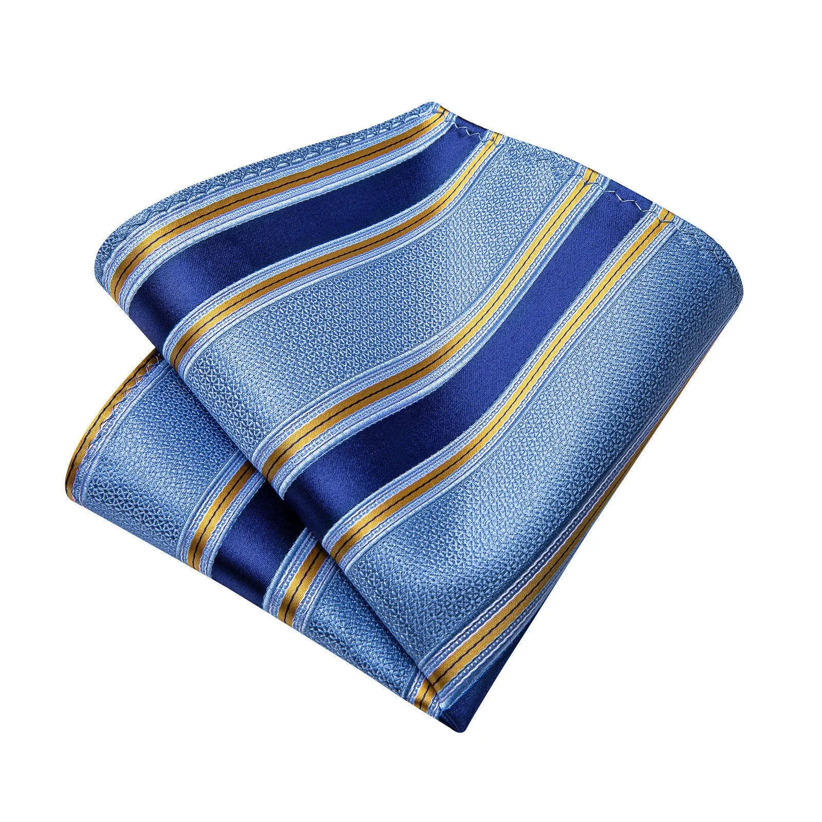 Ties2you Striped Necktie Dusty Blue Silk Tie Pocket Square Cufflinks Set for Business sold by Ties2You product image thumbnail 4