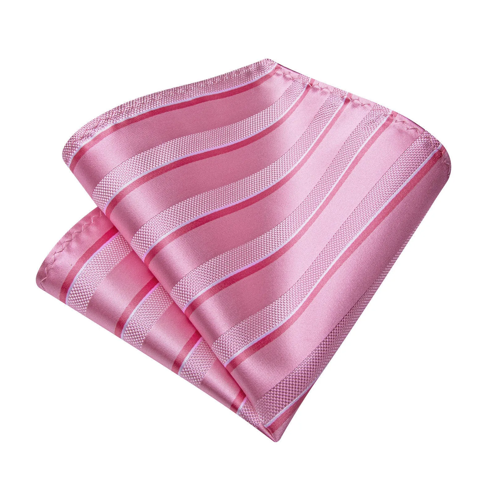 Ties2you Pink Striped Necktie for Men Silk Wedding Tie Pocket Square Cufflinks Set sold by Ties2You product image thumbnail 4