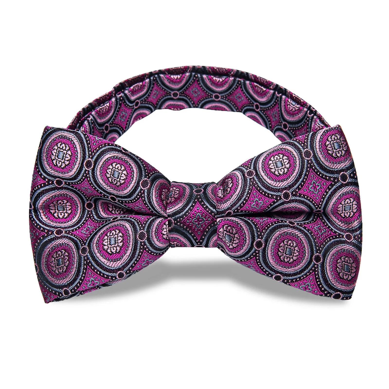 Ties2you Polka Dot Bow Tie Pink Tuxedo Pre-tied Bowtie Handkerchief Cufflinks Set sold by Ties2You product image thumbnail 3