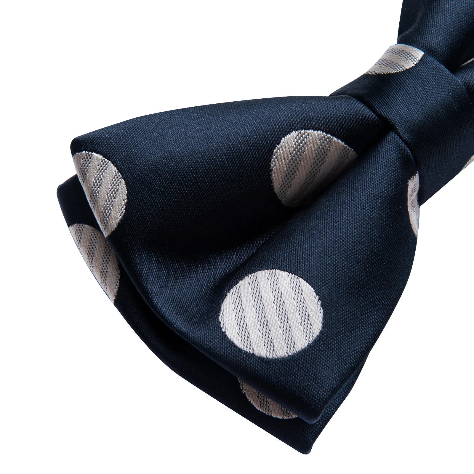 Ties2you Navy Blue Bow Tie Polka Dot Pre-tied Wedding Bowtie sold by Ties2You product image thumbnail 2