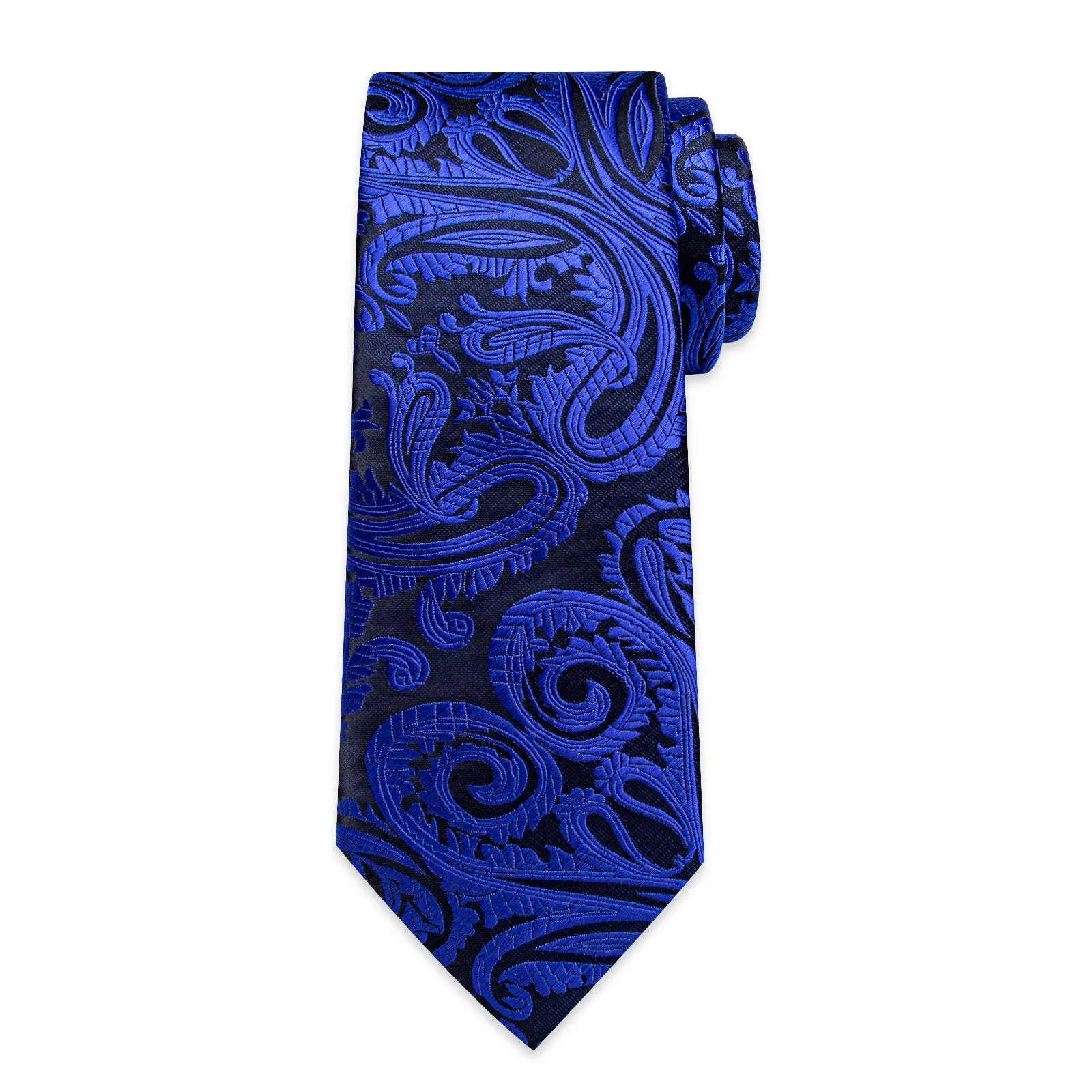 Ties2you Royal Blue Tie Paisley Formal Silk Necktie Handkerchief Cufflinks Set sold by Ties2You product image thumbnail 5