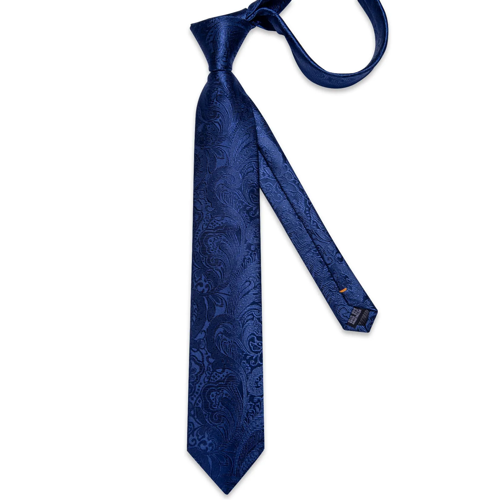 Ties2you Paisley Tie Navy Blue Formal Woven Necktie Handkerchief Cufflinks Set sold by Ties2You product image thumbnail 4