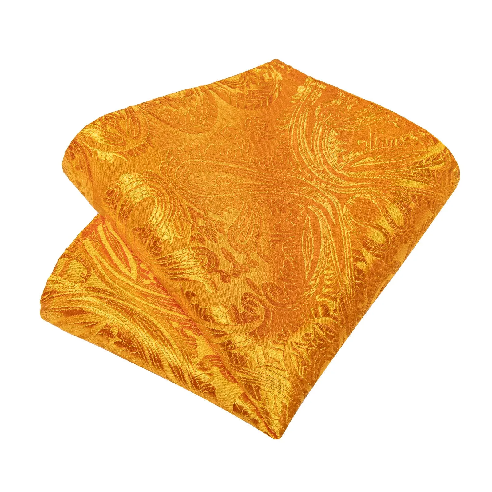 Ties2you Orange Necktie for Men Paisley Formal Tie Pocket Square Cufflinks Set sold by Ties2You product image thumbnail 4