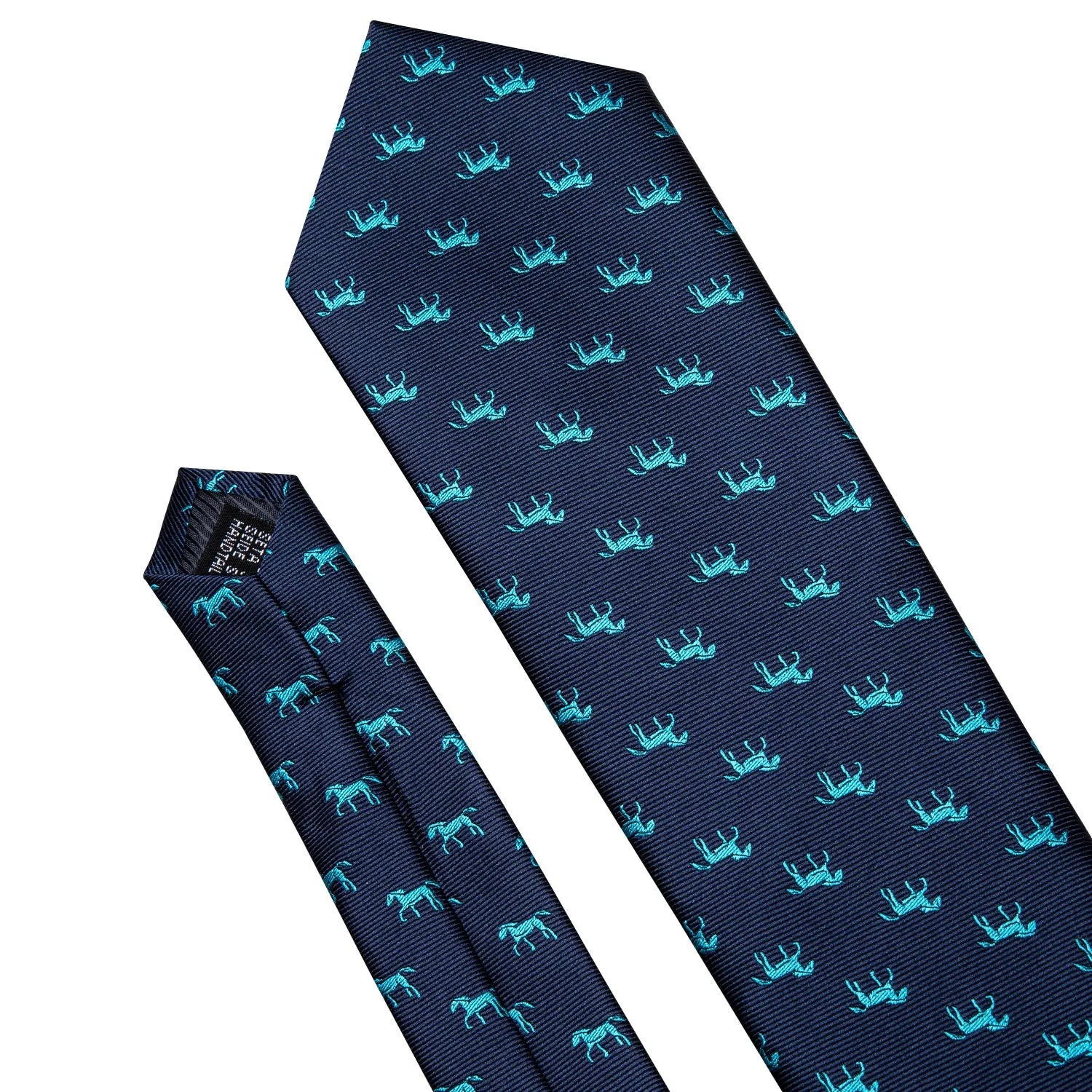 Ties2you Navy Blue Necktie Horse Animal Novelty Men's Tie Hanky Cufflinks Set sold by Ties2You product image thumbnail 4