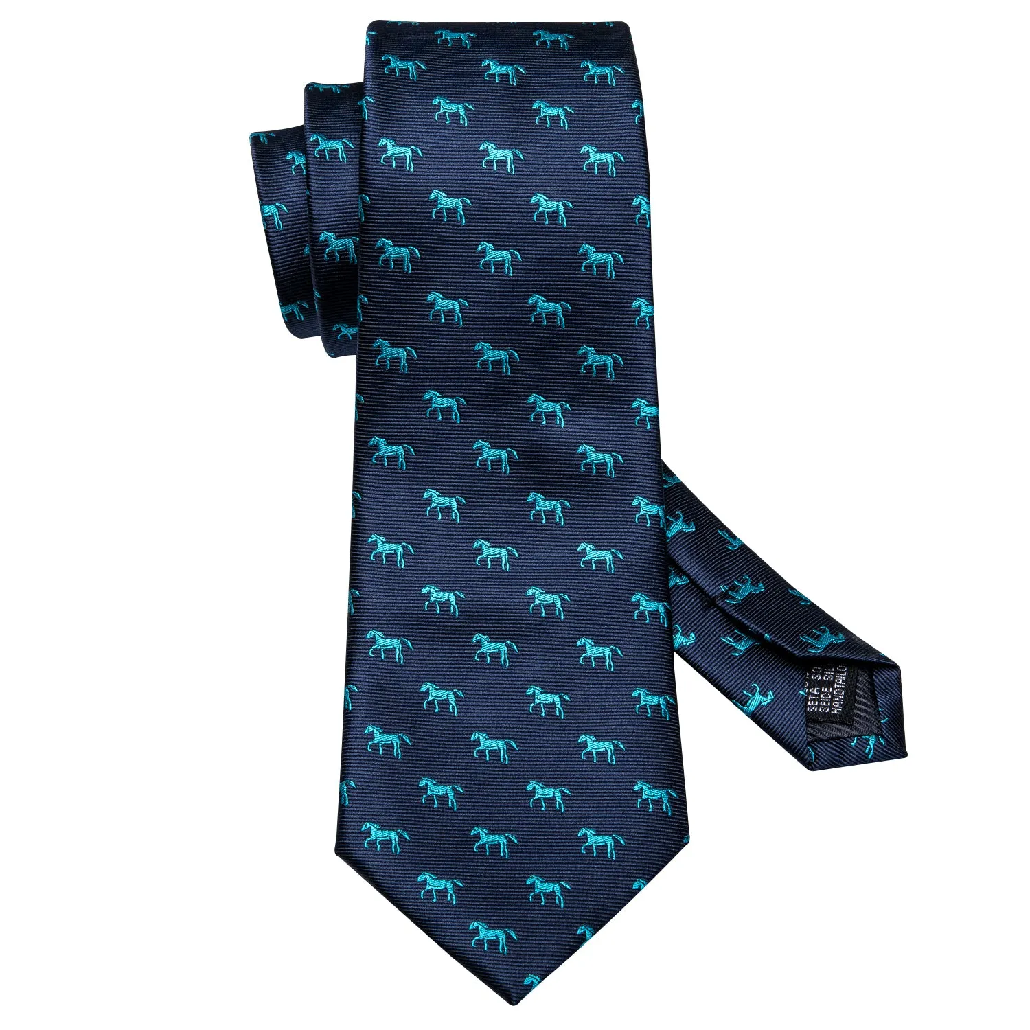 Ties2you Navy Blue Necktie Horse Animal Novelty Men's Tie Hanky Cufflinks Set sold by Ties2You product image thumbnail 5
