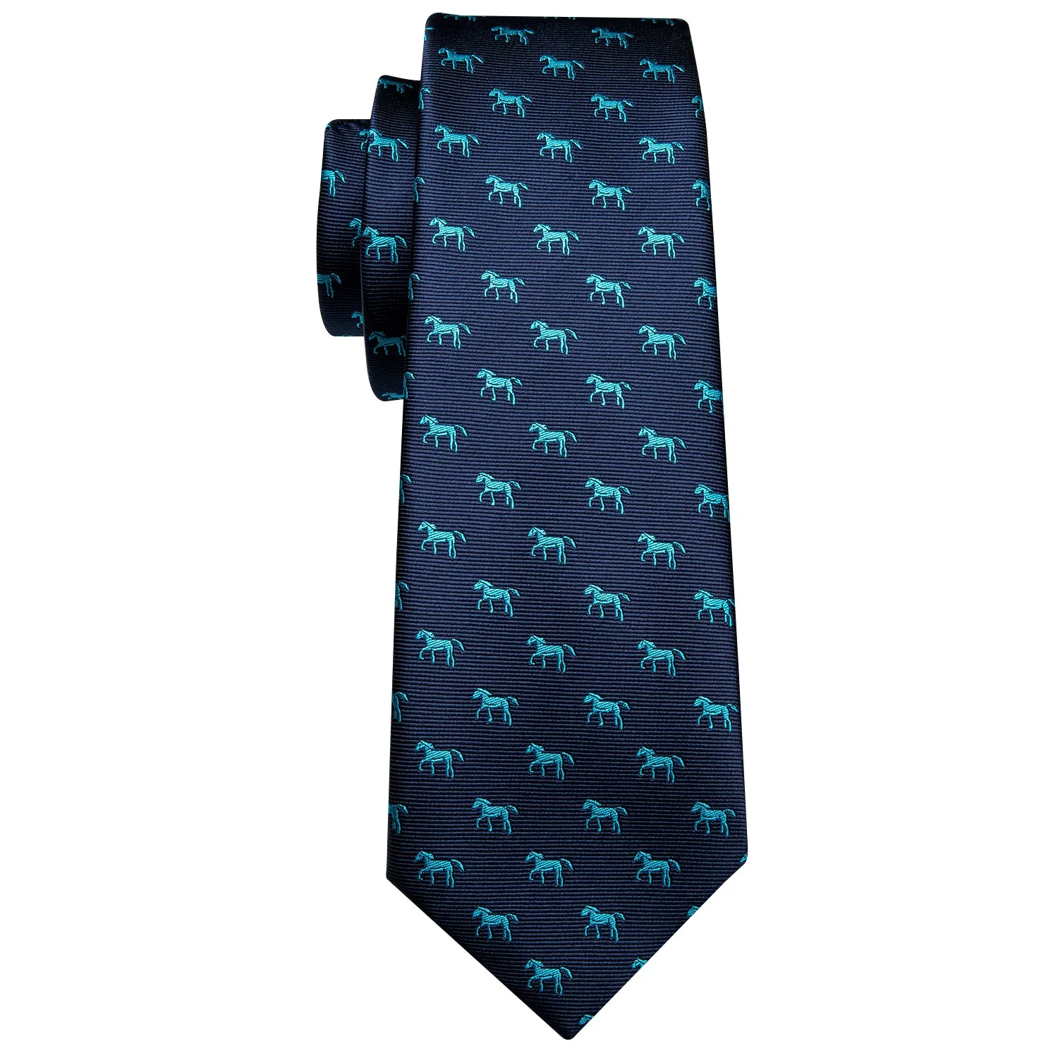 Ties2you Navy Blue Necktie Horse Animal Novelty Men's Tie Hanky Cufflinks Set sold by Ties2You product image thumbnail 3