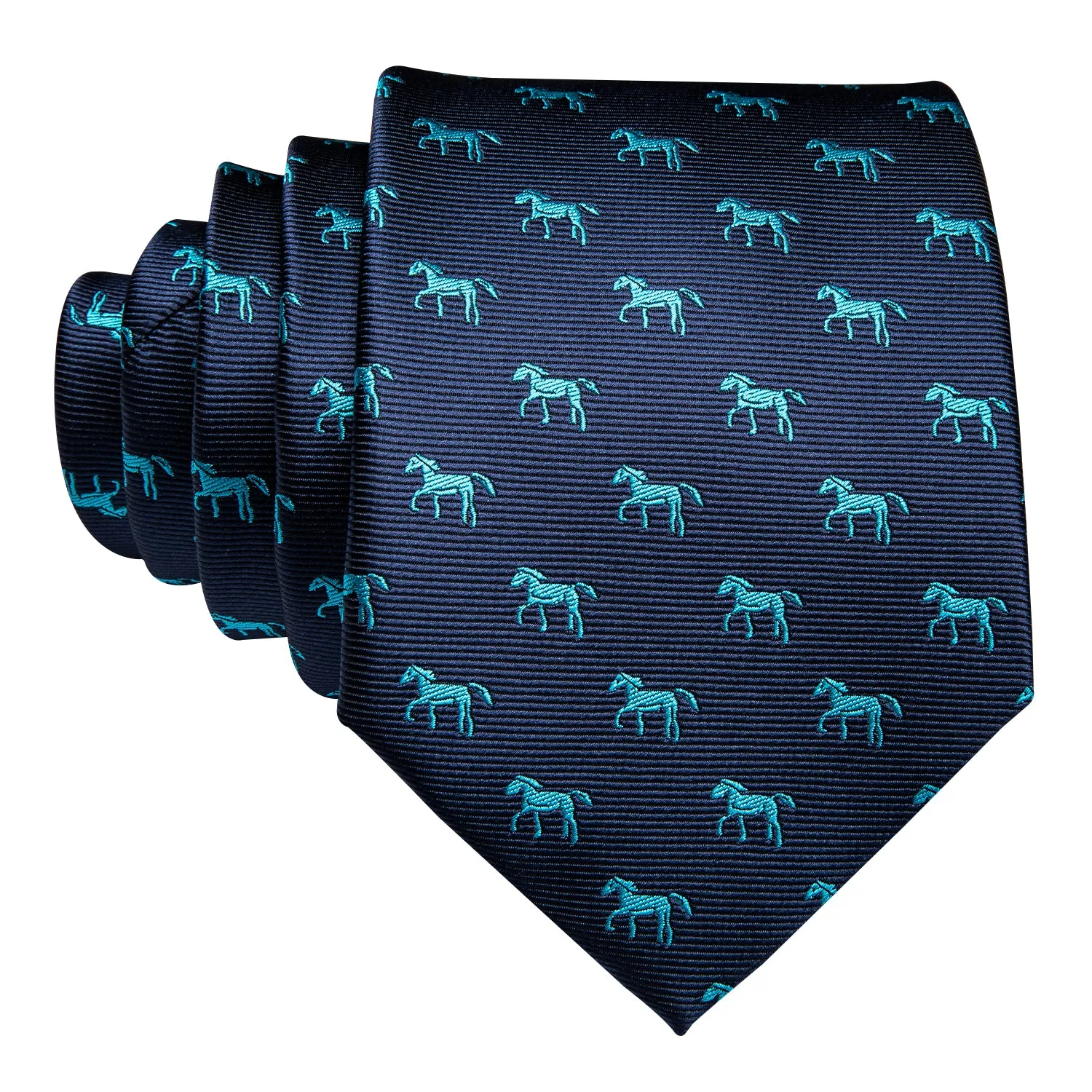 Ties2you Navy Blue Necktie Horse Animal Novelty Men's Tie Hanky Cufflinks Set sold by Ties2You product image thumbnail 2