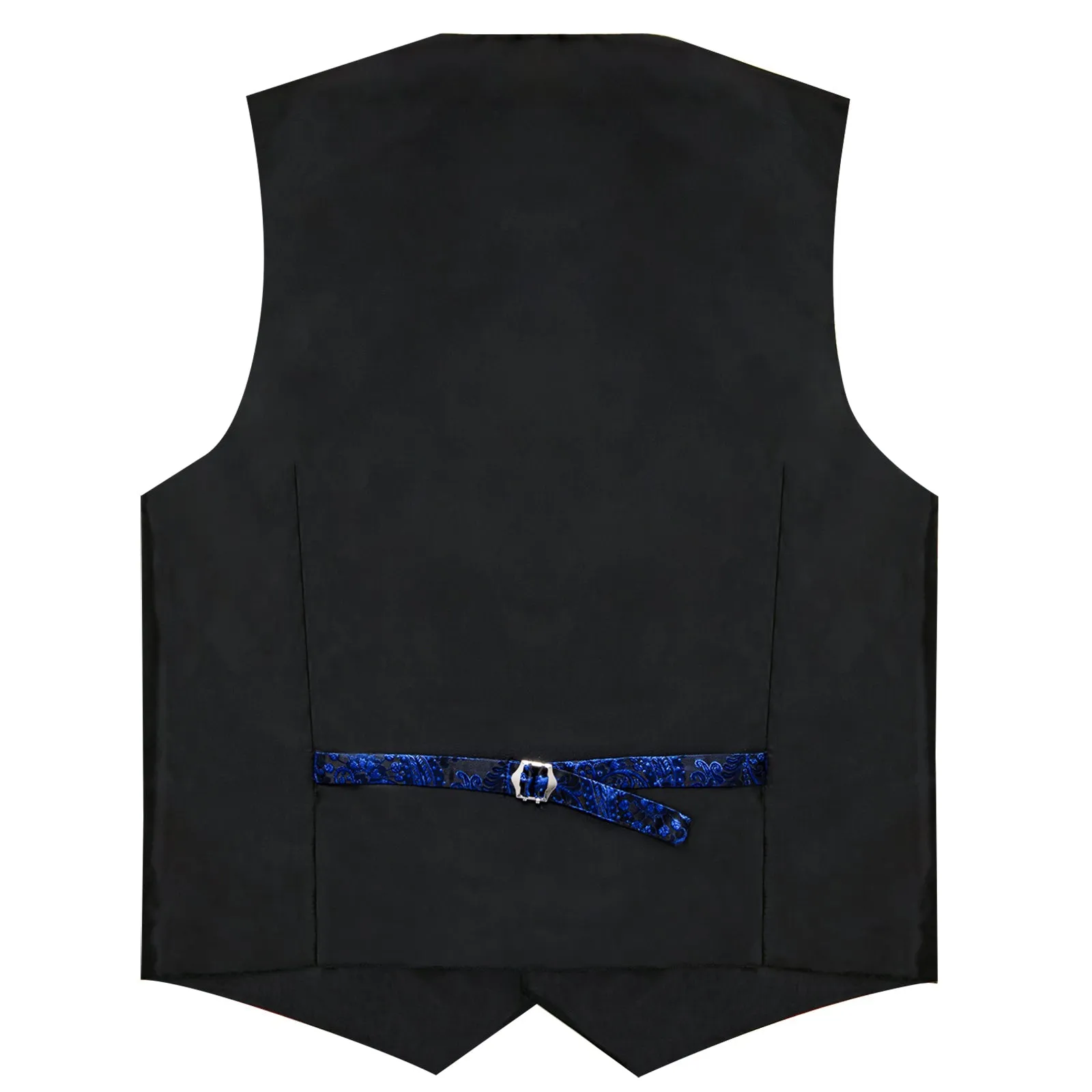 Ties2you Royal Blue Paisley Vest for Men Black Collar Suit Waistcoat Tie Hanky Cufflinks Set sold by Ties2You product image thumbnail 4