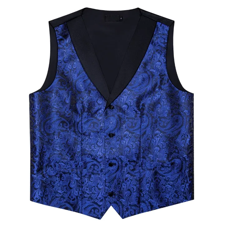Ties2you Burgundy Paisley Vest for Men Shawl Collar Formal Suit Waistcoat Tie Bowtie Hanky Cufflinks Set sold by Ties2You product image thumbnail 4