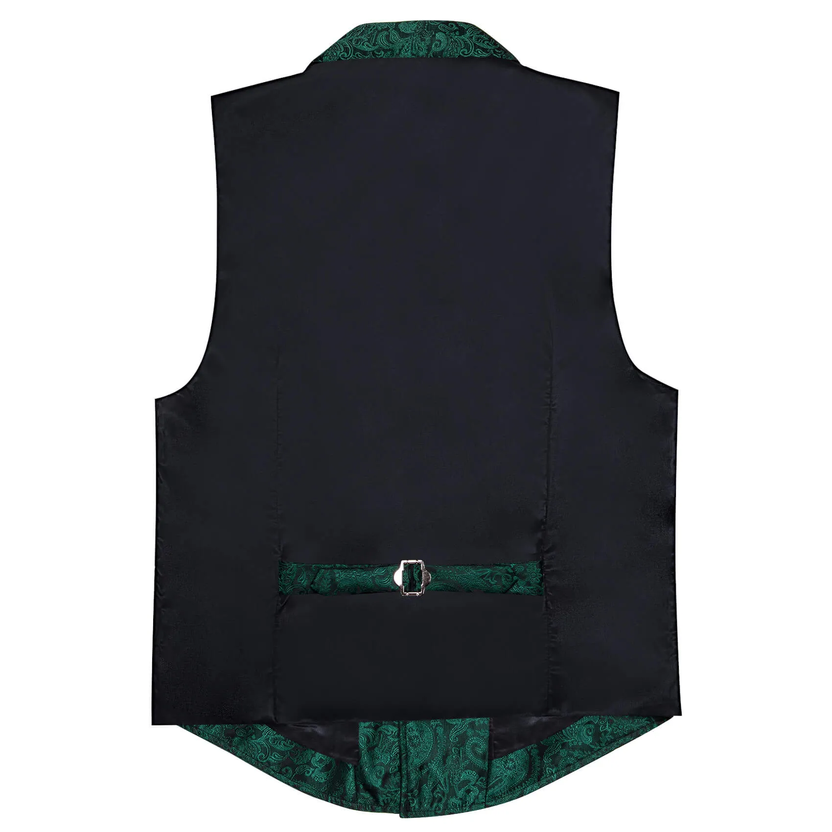 Ties2you Men's Vest Sapphire Pine Green Paisley Silk Collar Suit Vest Formal sold by Ties2You product image thumbnail 4