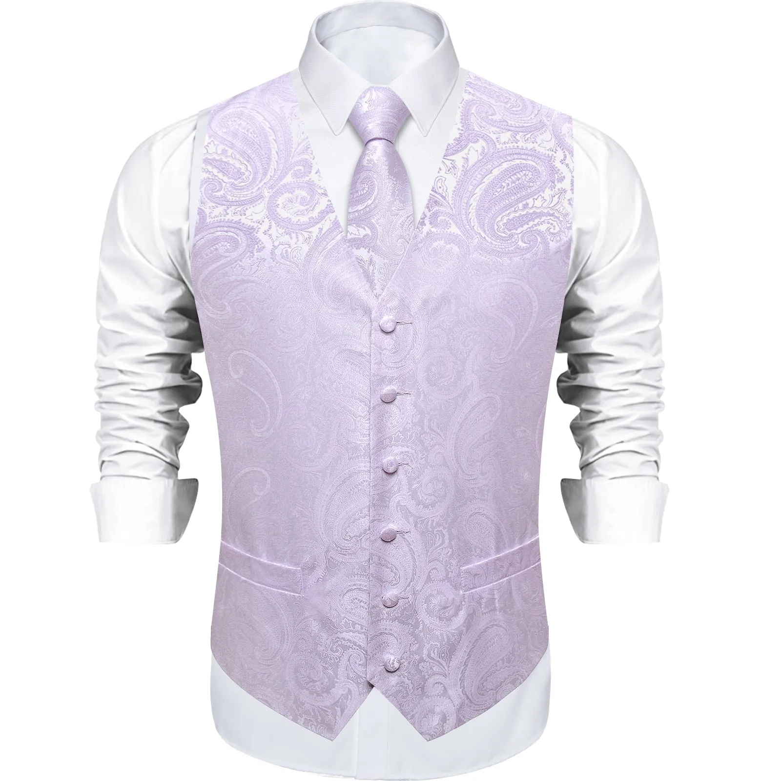 Thistle Purple Paisley Men's Vest Tie Set sold by Ties2You product image thumbnail 4