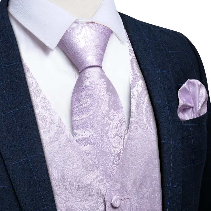 Thistle Purple Paisley Men's Vest Tie Set made by Ties2You