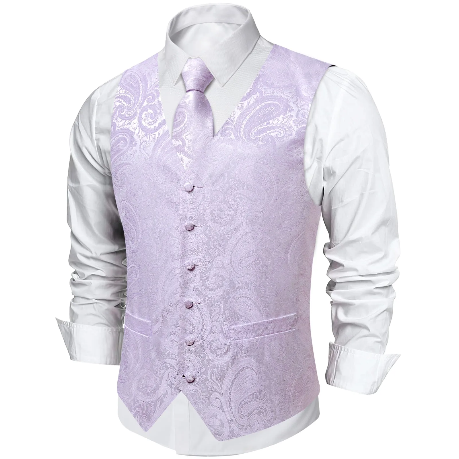 Thistle Purple Paisley Men's Vest Tie Set sold by Ties2You product image thumbnail 5