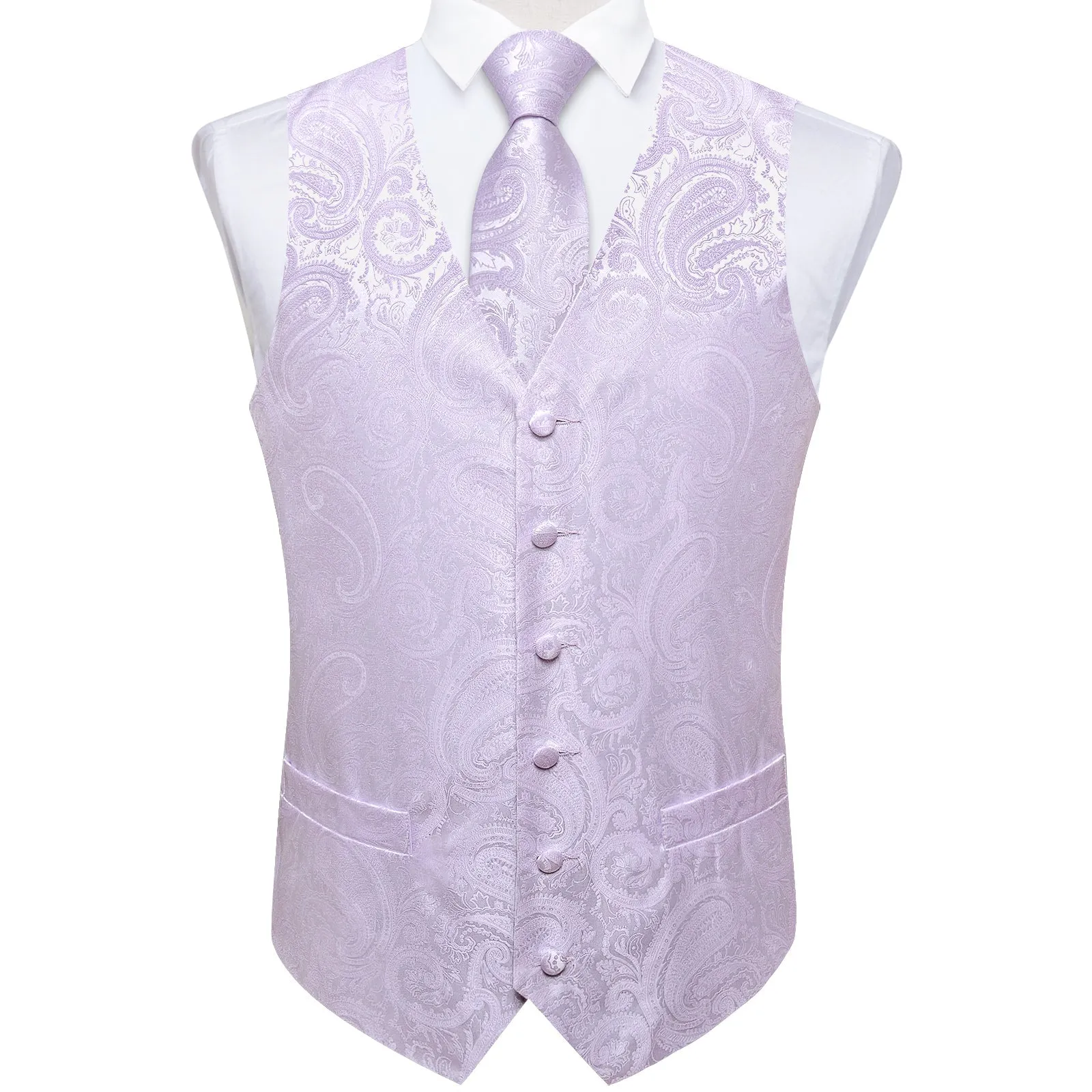 Thistle Purple Paisley Men's Vest Tie Set sold by Ties2You product image thumbnail 2